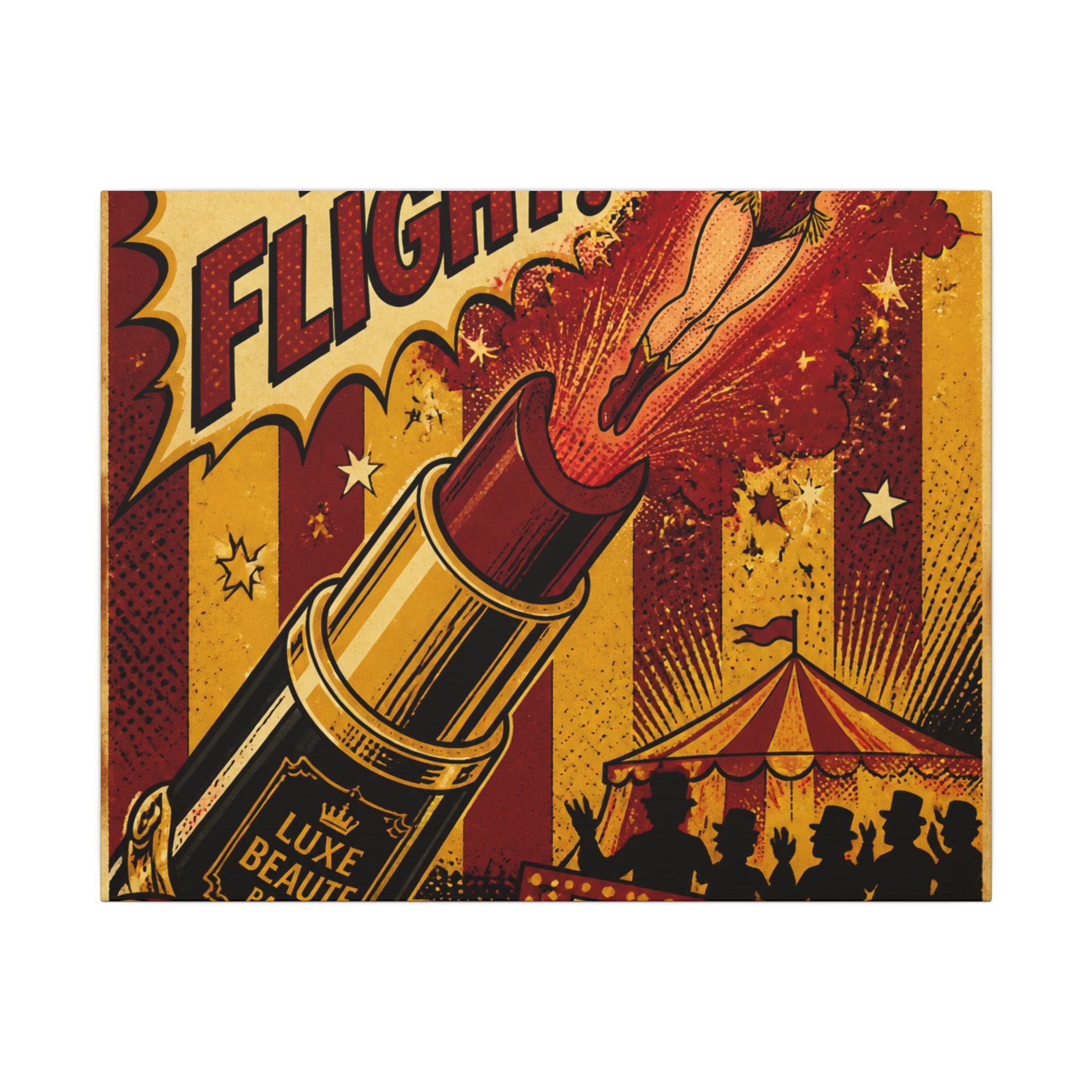 Lipstick Cannon Wall Art Canvas 24×36 Pop Art Restaurant Decor Maximalist Print