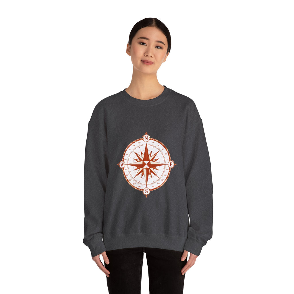 Matching Couple Sweatshirt - Compass North & South Matching Couple Comfort Colors Crew Geometric Art His Hers Love Gift - Design A
