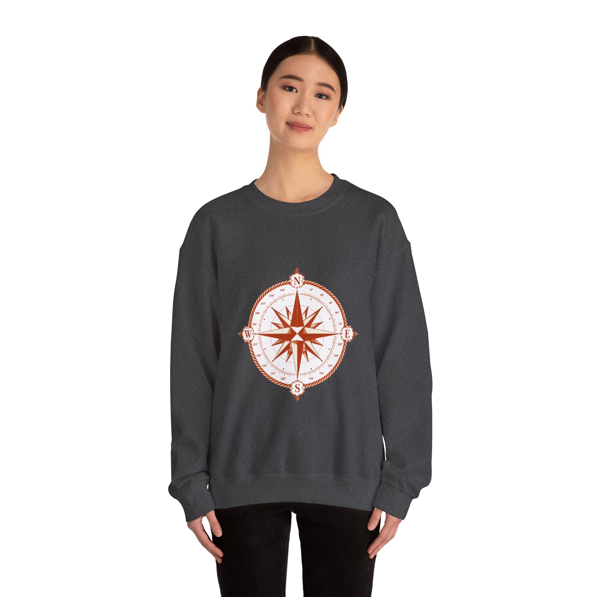 Matching Couple Sweatshirt - Compass North & South Matching Couple Comfort Colors Crew Geometric Art His Hers Love Gift - Design A