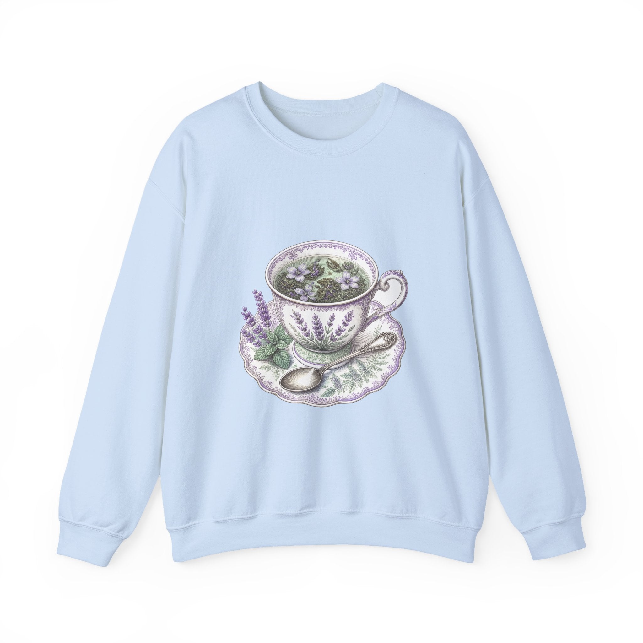 Matching Couple Sweatshirt - Coffee & Tea Matching Couple Premium Fleece Sweatshirt Vintage Art His Hers Honeymoon Gift - Design B