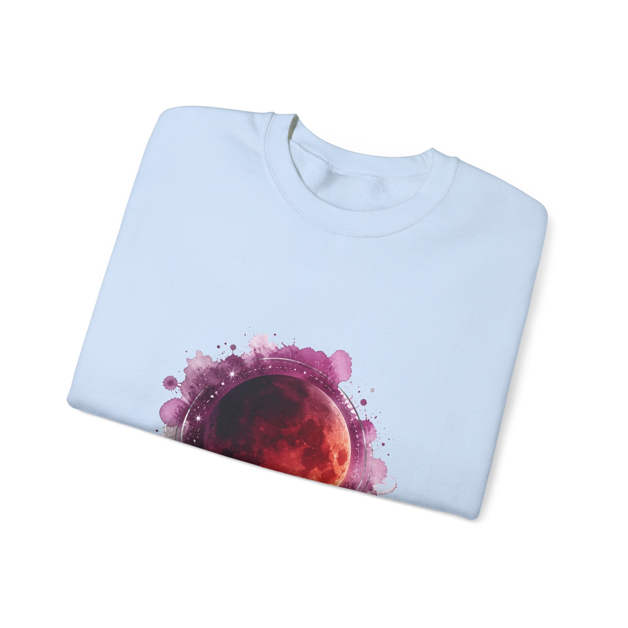 Matching Couple Sweatshirt - Solar & Lunar Eclipse Matching Couple Premium Fleece Sweatshirt Watercolor Art His Hers Birthday Gift - Design B
