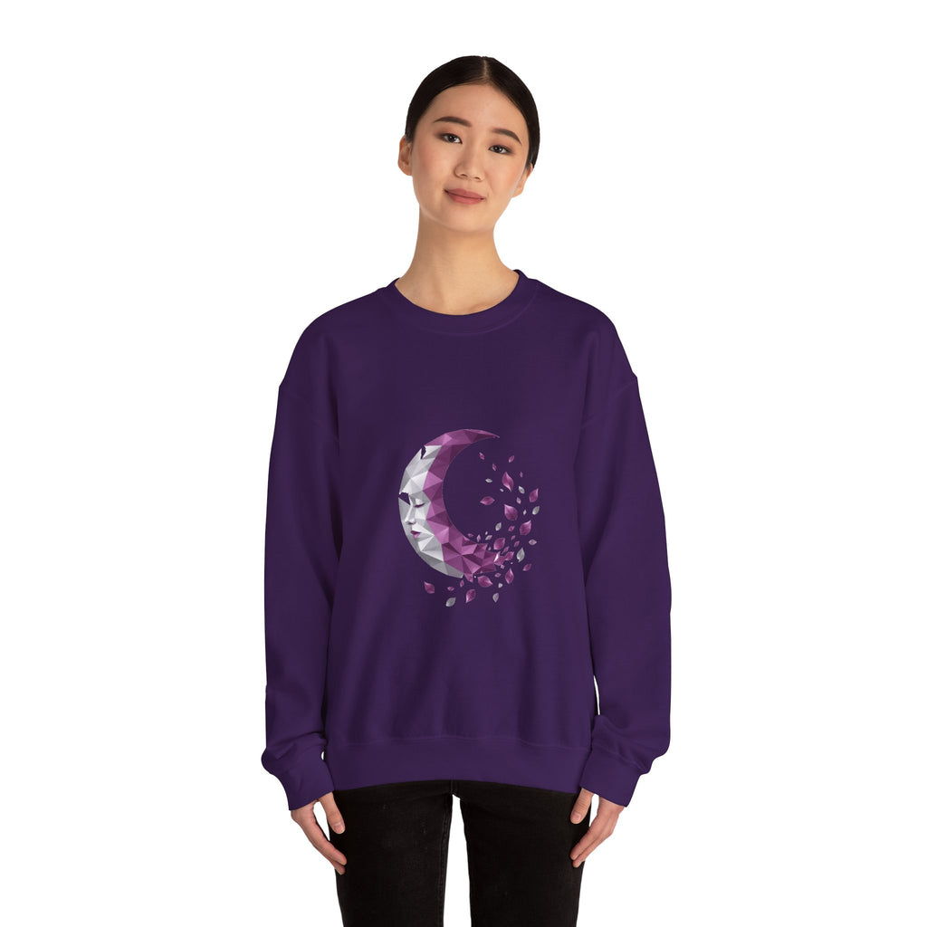 Matching Couple Sweatshirt - Waxing & Waning Moon Matching Couple Premium Fleece Sweatshirt Geometric Art His Hers Love Gift - Design B