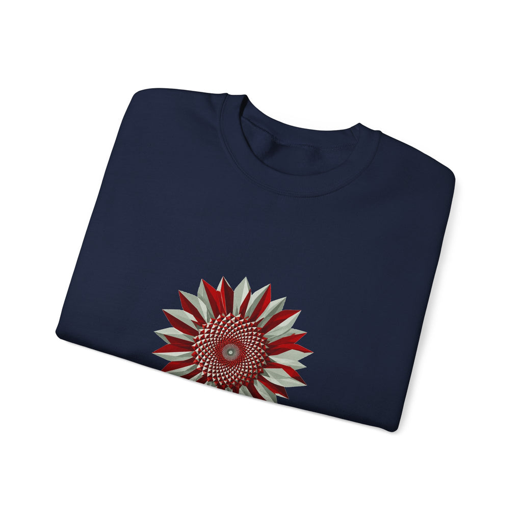 Matching Couple Sweatshirt - Sunflower & Moonflower Matching Couple Comfort Colors Crew Geometric Art His Hers Love Gift - Design A
