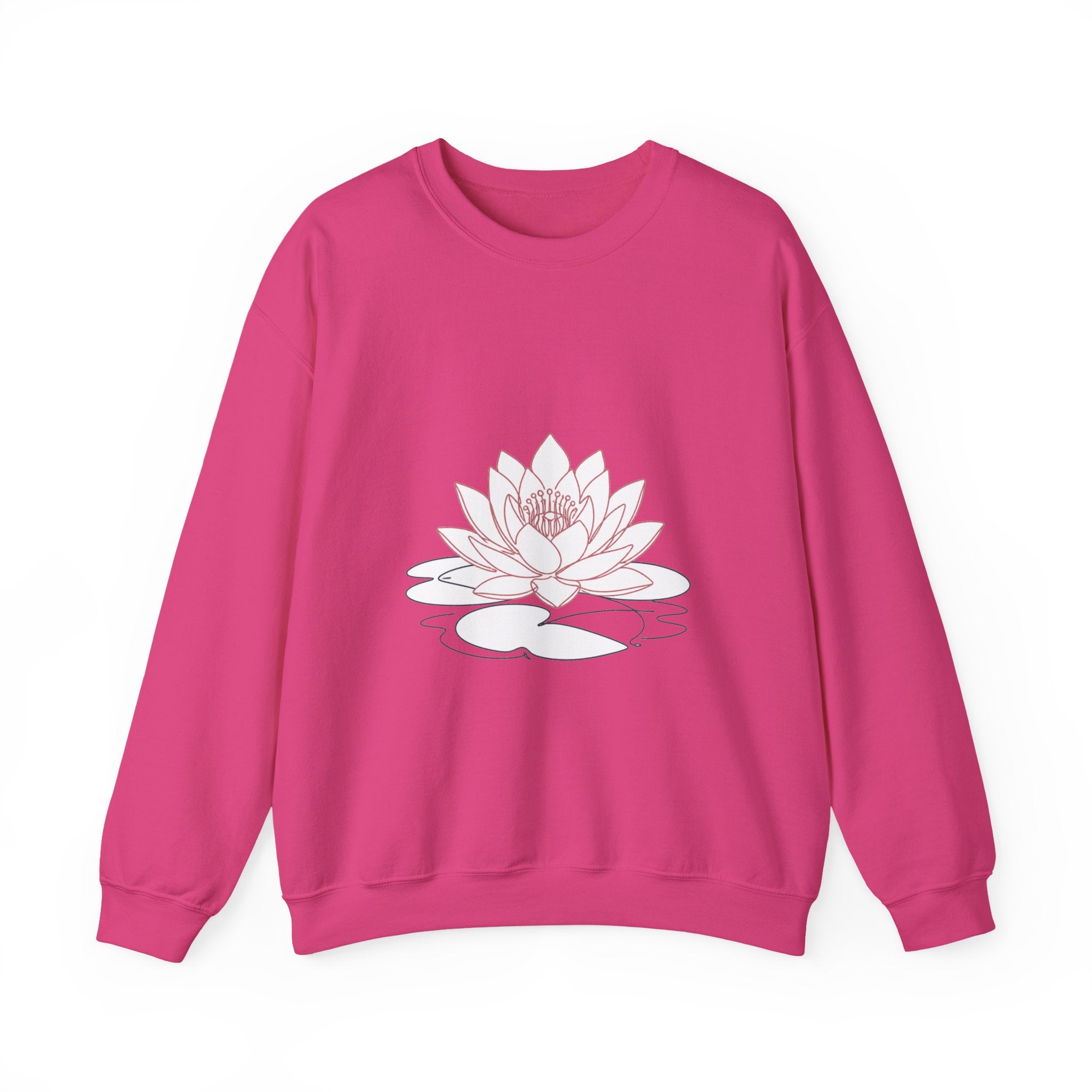 Matching Couple Sweatshirt - Open & Closed Lotus Matching Couple Crewneck Sweatshirt Minimalist Art His Hers Valentine Gift - Design A