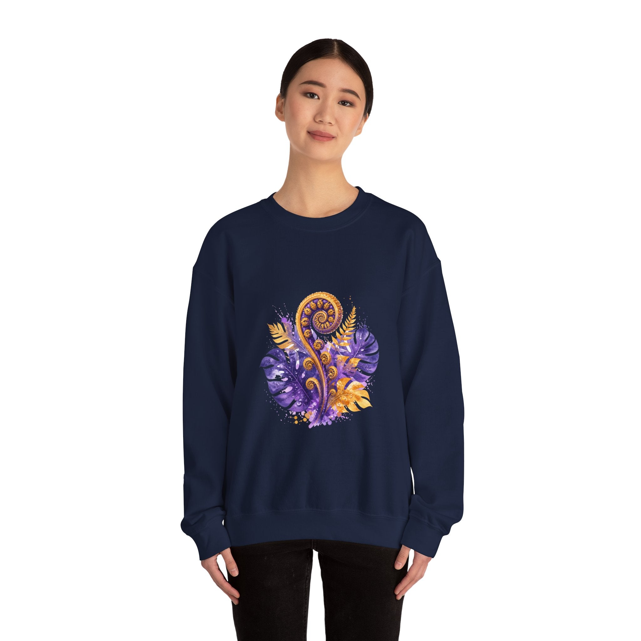 Matching Couple Sweatshirt - Desert & Rainforest Matching Couple Crewneck Sweatshirt Watercolor Art His Hers Engagement Gift - Design B