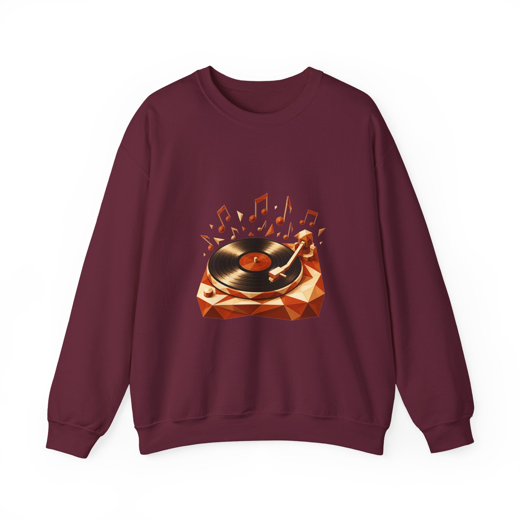 Matching Couple Sweatshirt - Vinyl & Cassette Matching Couple Premium Fleece Sweatshirt Geometric Art His Hers Love Gift - Design A