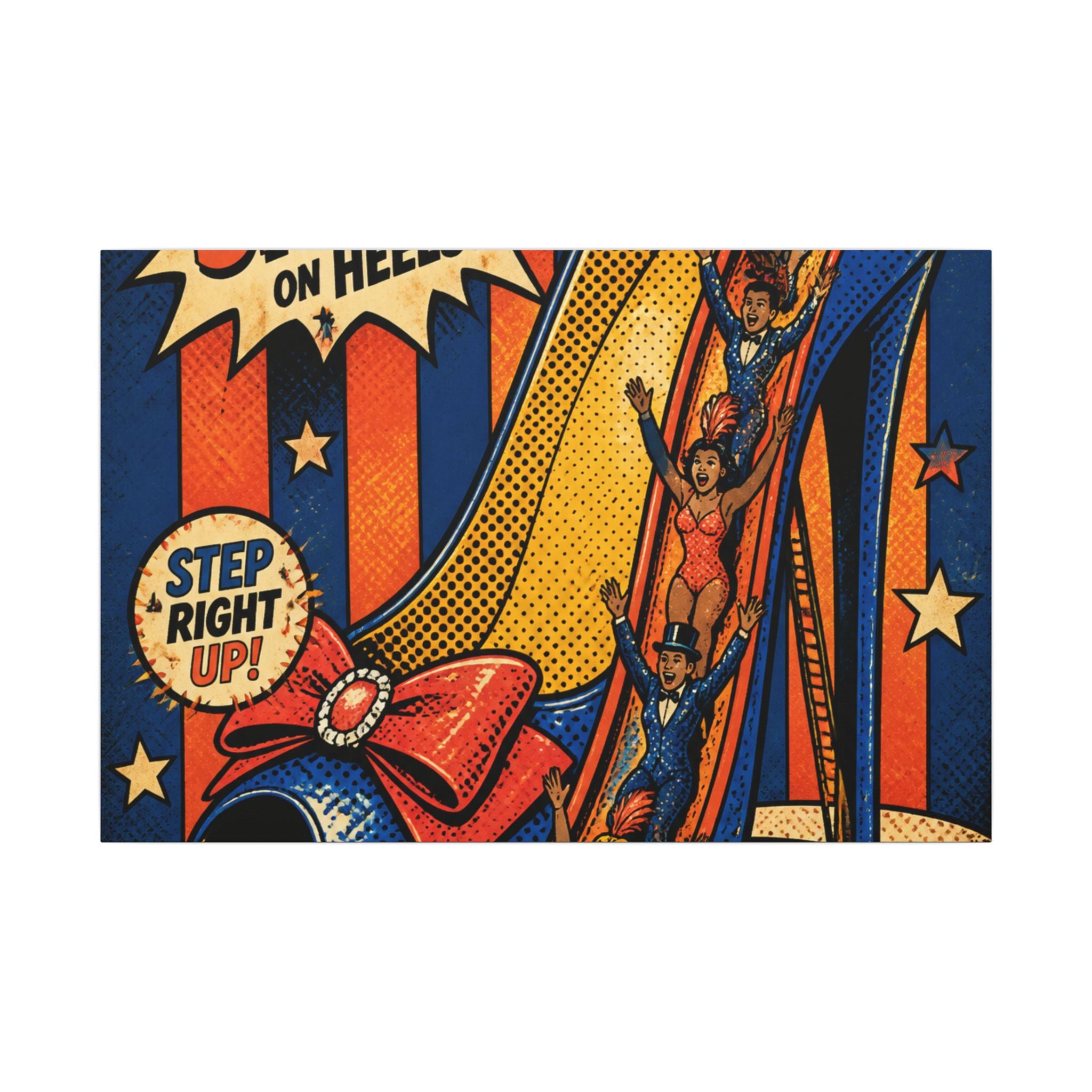 High Heel Slide Wall Art Canvas 24×36 Pop Art Restaurant Decor Maximalist Print