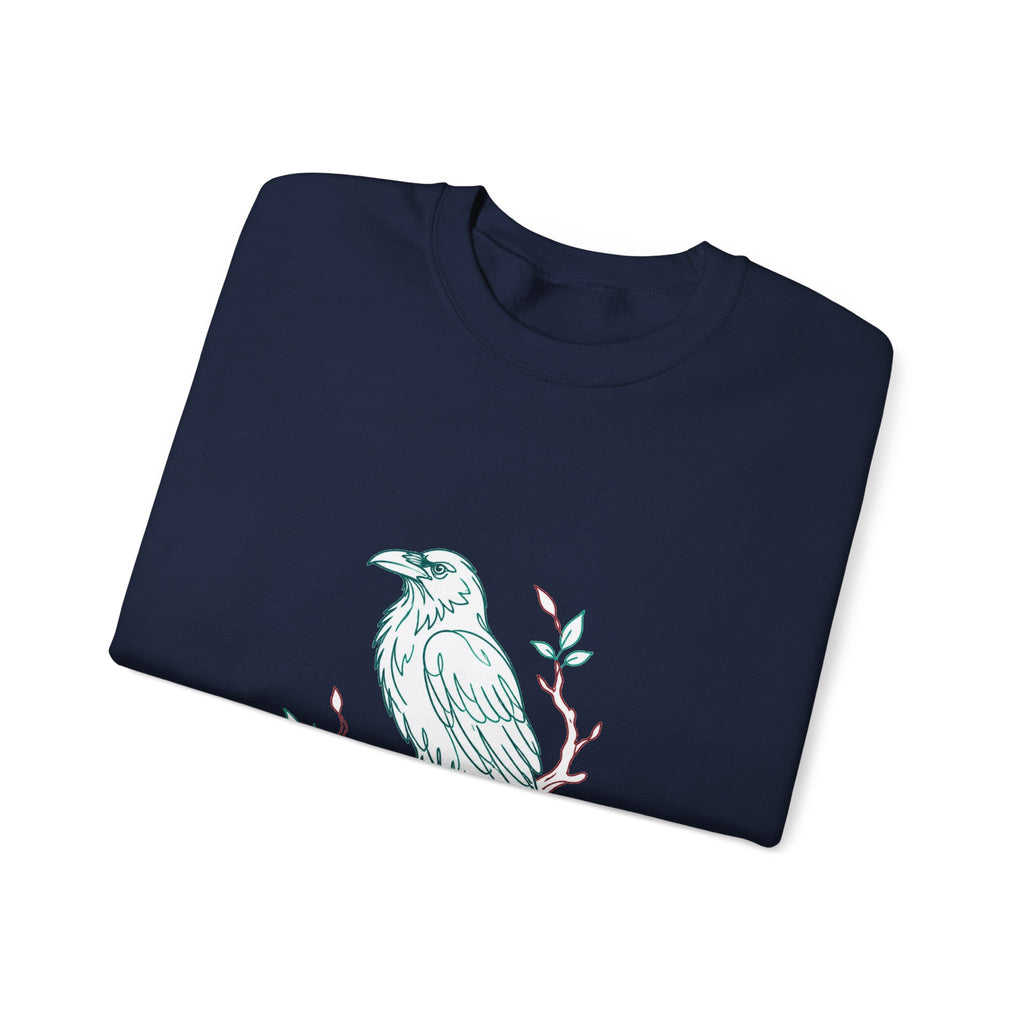 Matching Couple Sweatshirt - Raven & Swan Matching Couple Premium Fleece Sweatshirt Minimalist Art His Hers Christmas Gift - Design A
