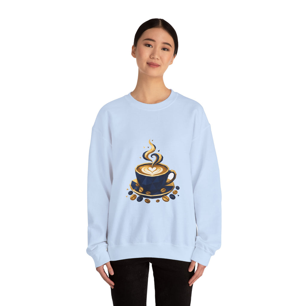 Matching Couple Sweatshirt - Coffee & Tea Matching Couple Comfort Colors Crew Geometric Art His Hers Love Gift - Design A
