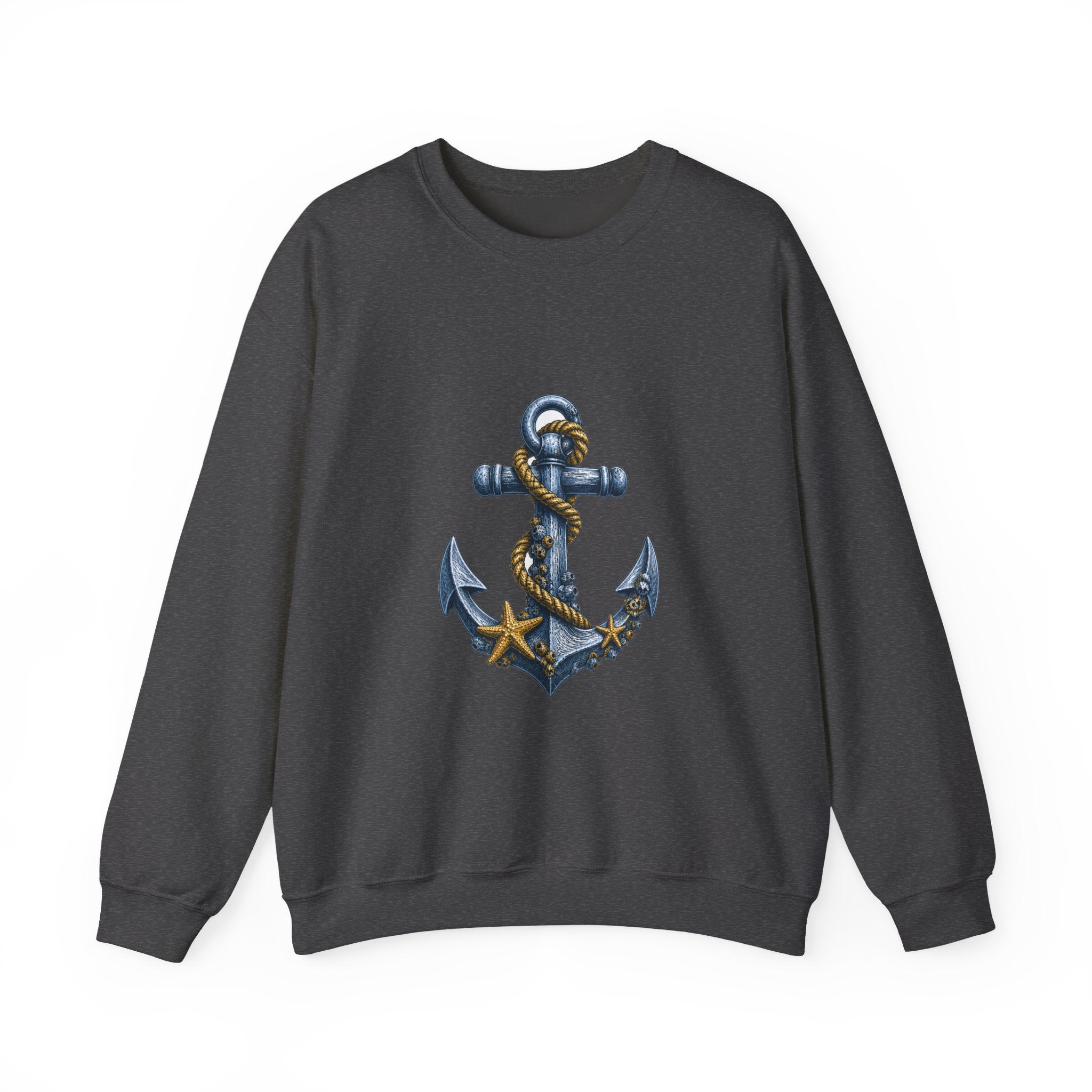 Matching Couple Sweatshirt - Anchor & Sail Matching Couple Crewneck Sweatshirt Hand-Drawn Art His Hers Best Friend Gift - Design A