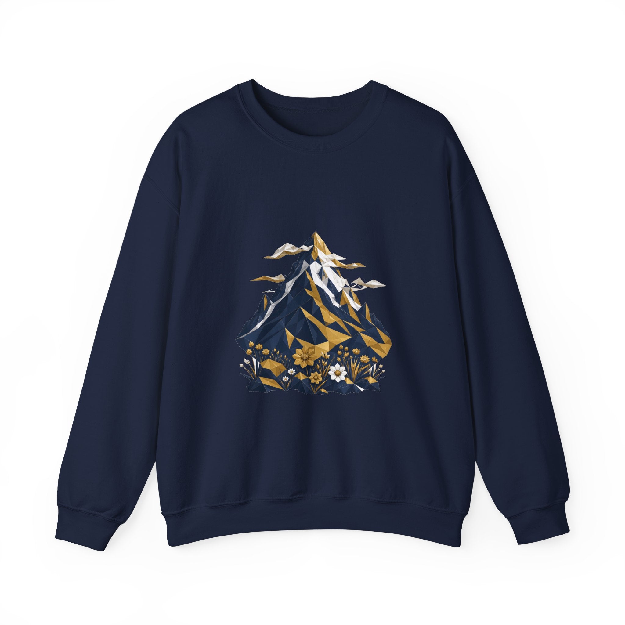 Matching Couple Sweatshirt - Mountain & Ocean Matching Couple Crewneck Sweatshirt Geometric Art His Hers Couple Gift - Design A