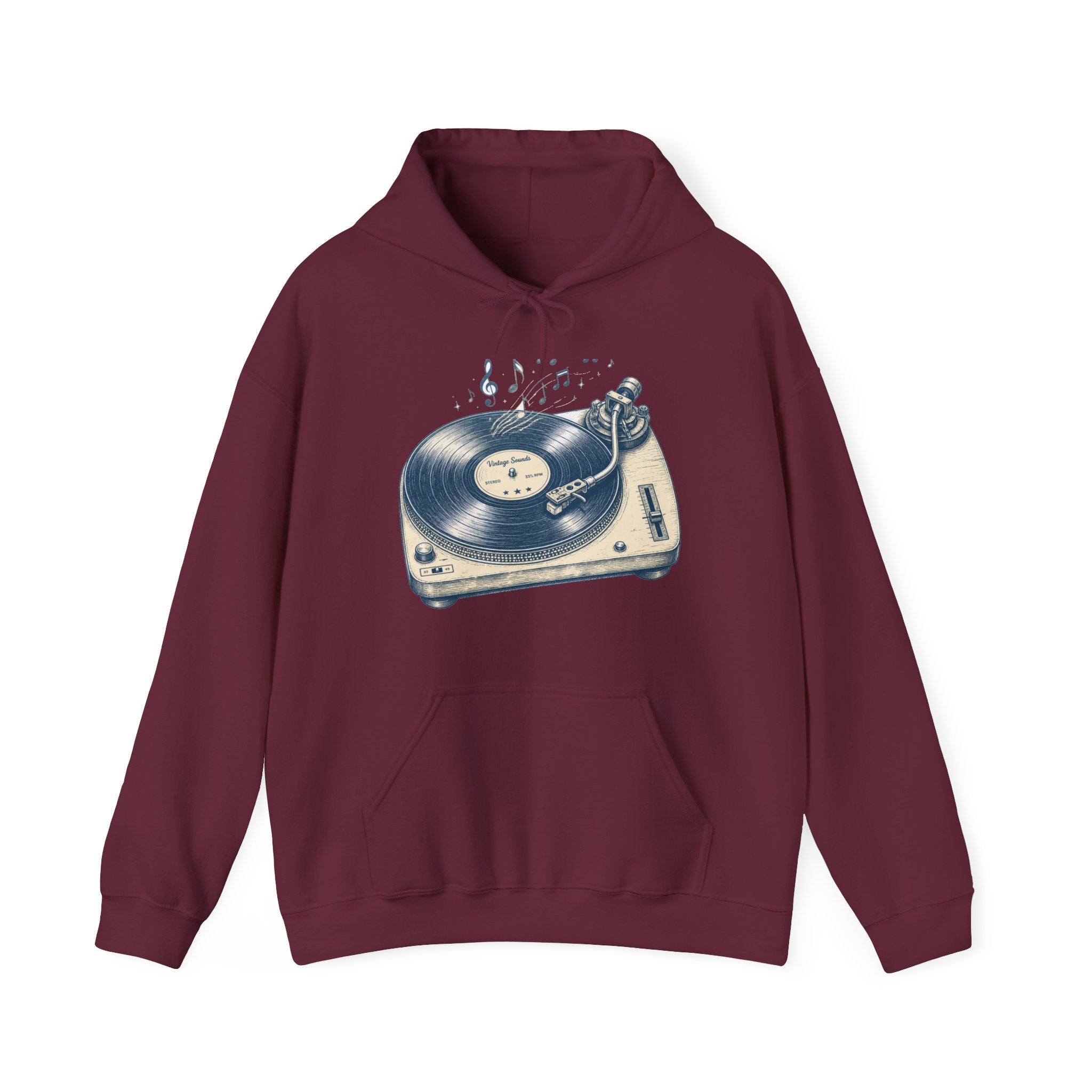 Matching Couple Sweatshirt - Vinyl & Cassette Matching Couple Hooded Sweatshirt Hand-Drawn Art His Hers Best Friend Gift - Design A