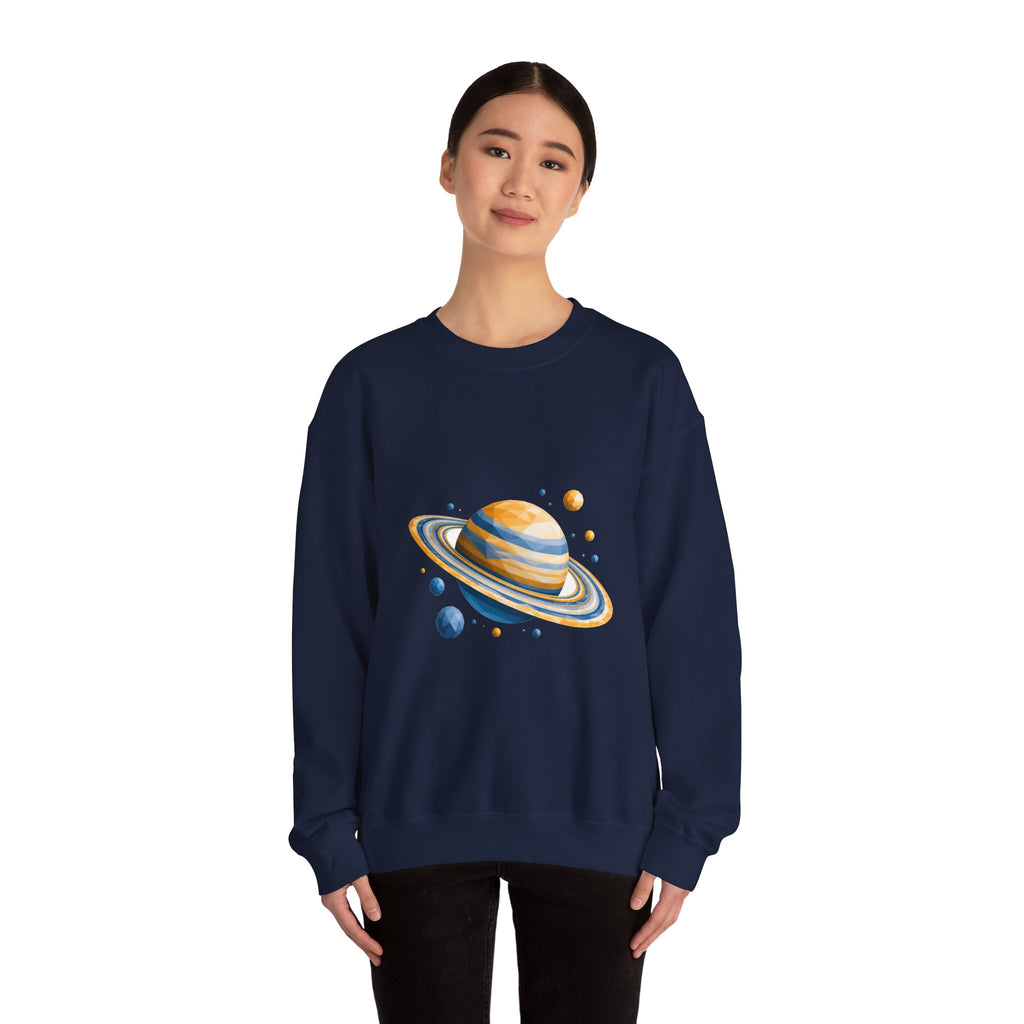 Matching Couple Sweatshirt - Saturn & Jupiter Matching Couple Comfort Colors Crew Geometric Art His Hers Love Gift - Design A