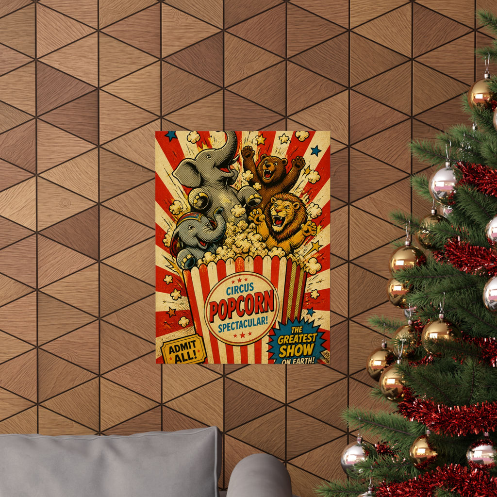 Popcorn Box Animals Wall Art Poster 24×36 Pop Art Restaurant Decor Maximalist Print