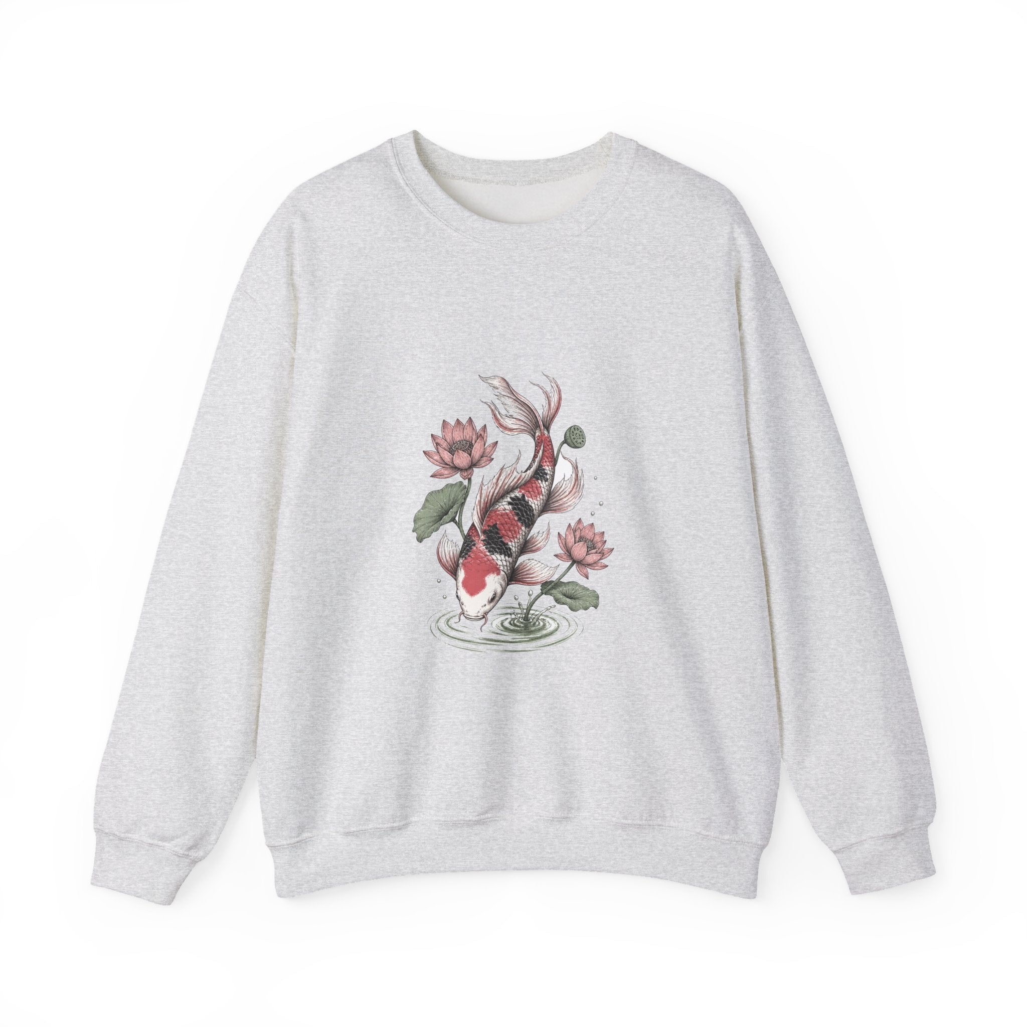 Matching Couple Sweatshirt - Koi Fish Yin Yang Matching Couple Premium Fleece Sweatshirt Hand-Drawn Art His Hers Anniversary Gift - Design B