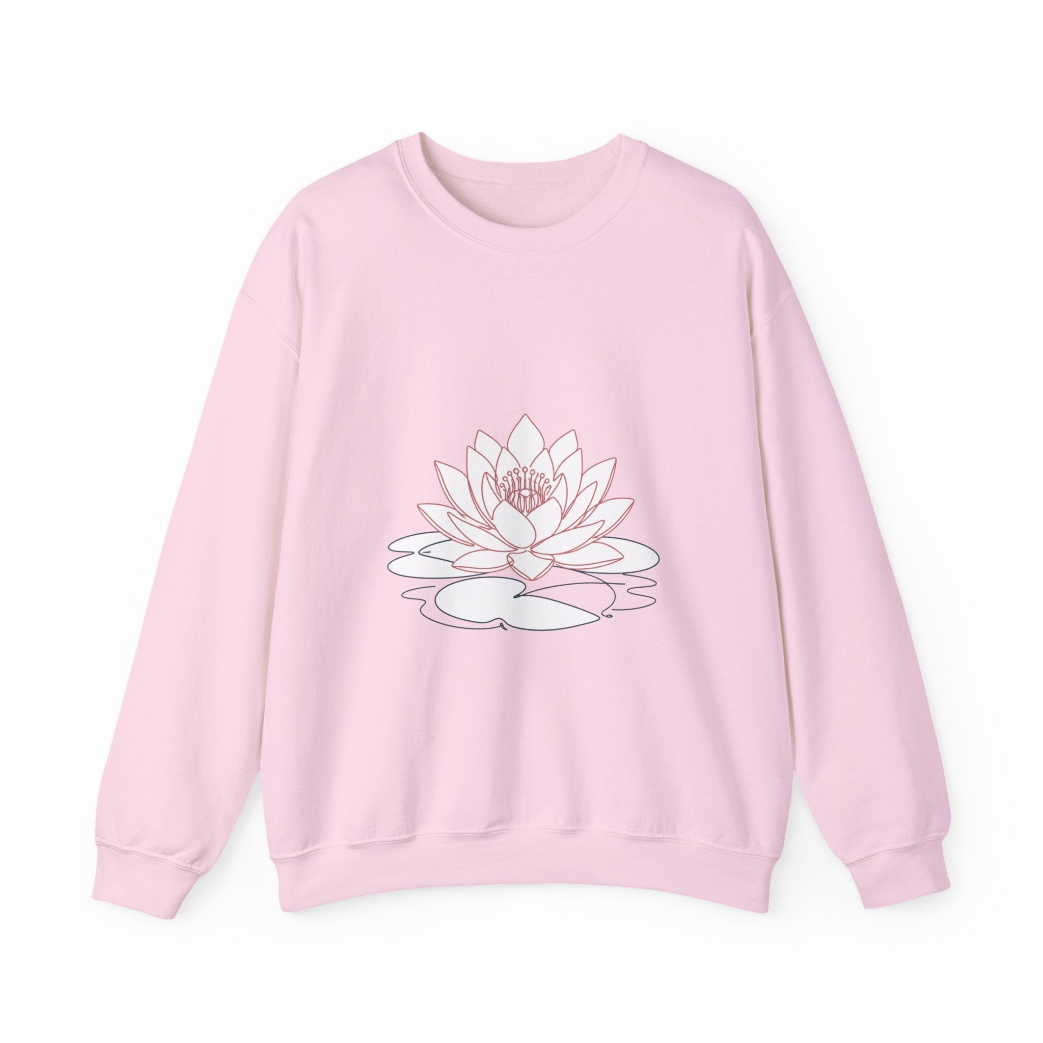 Matching Couple Sweatshirt - Open & Closed Lotus Matching Couple Crewneck Sweatshirt Minimalist Art His Hers Valentine Gift - Design A