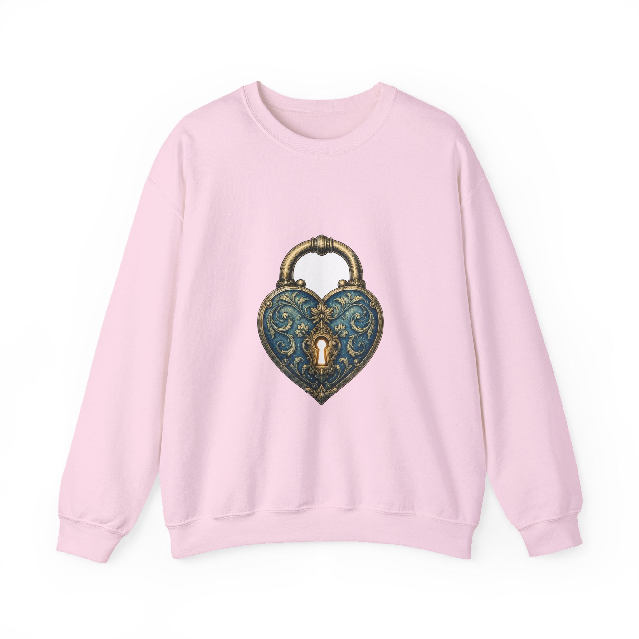 Matching Couple Sweatshirt - Key & Lock Matching Couple Crewneck Sweatshirt Vintage Art His Hers Wedding Gift - Design B