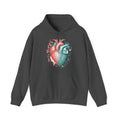 Matching Couple Sweatshirt - Robot & Heart Matching Couple Hooded Sweatshirt Vintage Art His Hers Wedding Gift - Design B
