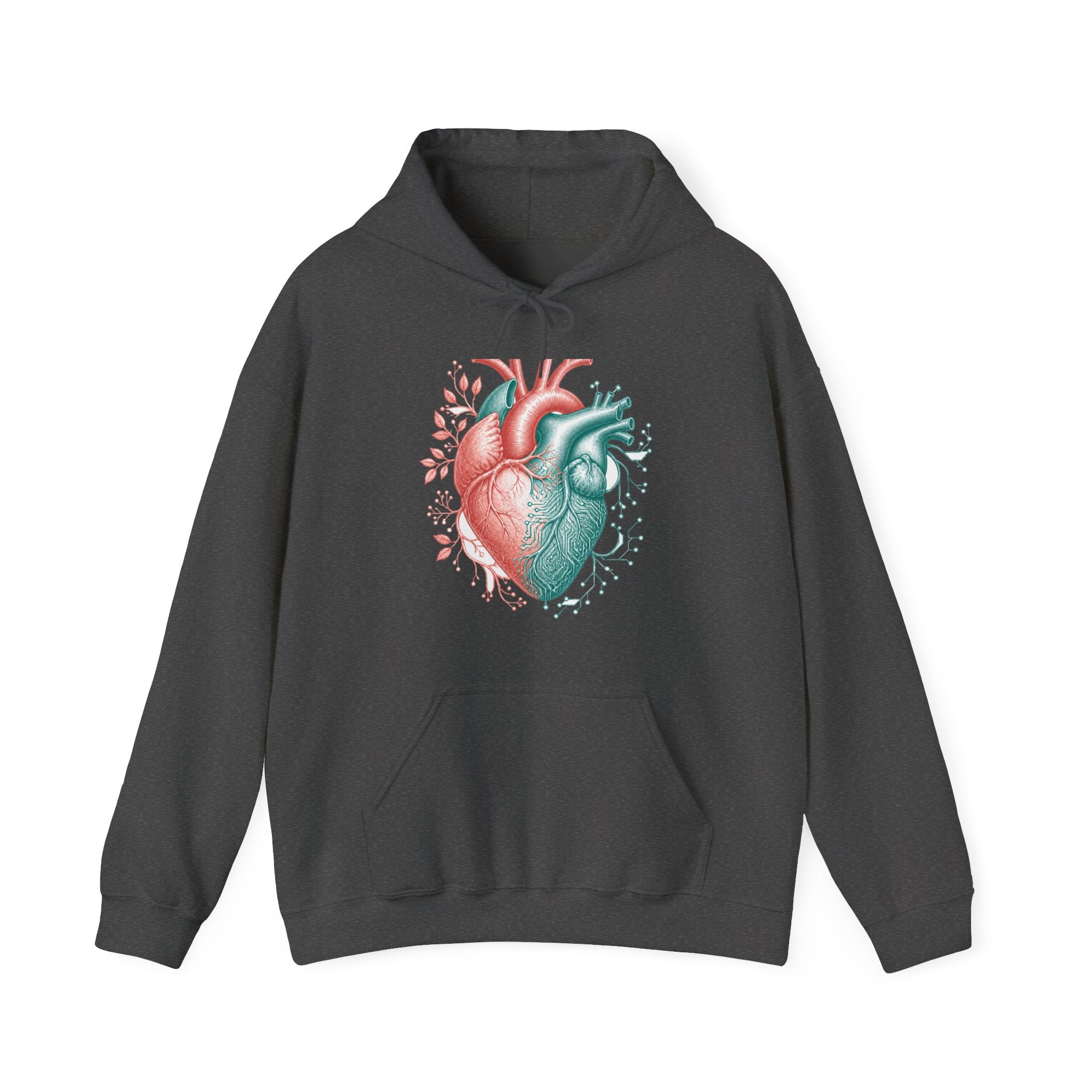 Matching Couple Sweatshirt - Robot & Heart Matching Couple Hooded Sweatshirt Vintage Art His Hers Wedding Gift - Design B