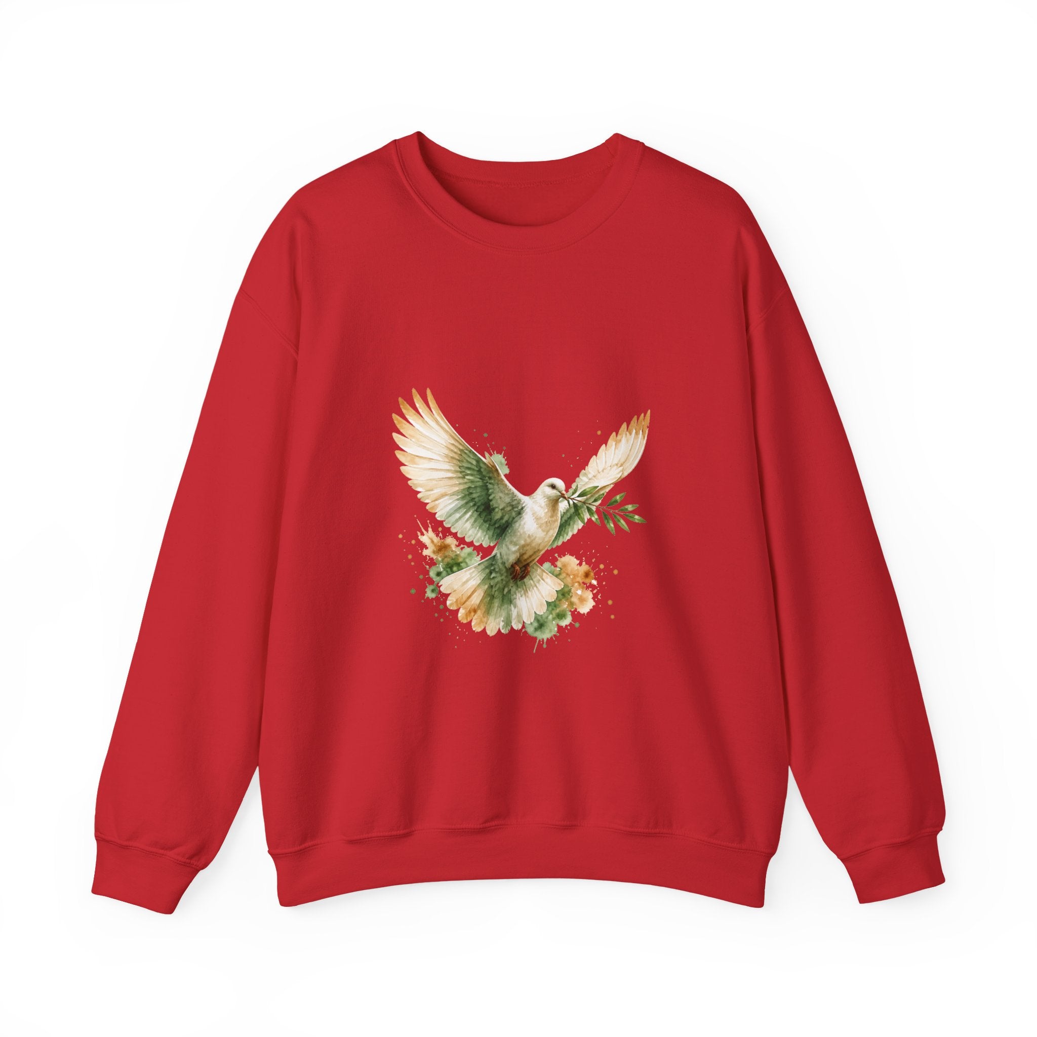 Matching Couple Sweatshirt - Wolf & Dove Matching Couple Crewneck Sweatshirt Watercolor Art His Hers Engagement Gift - Design B