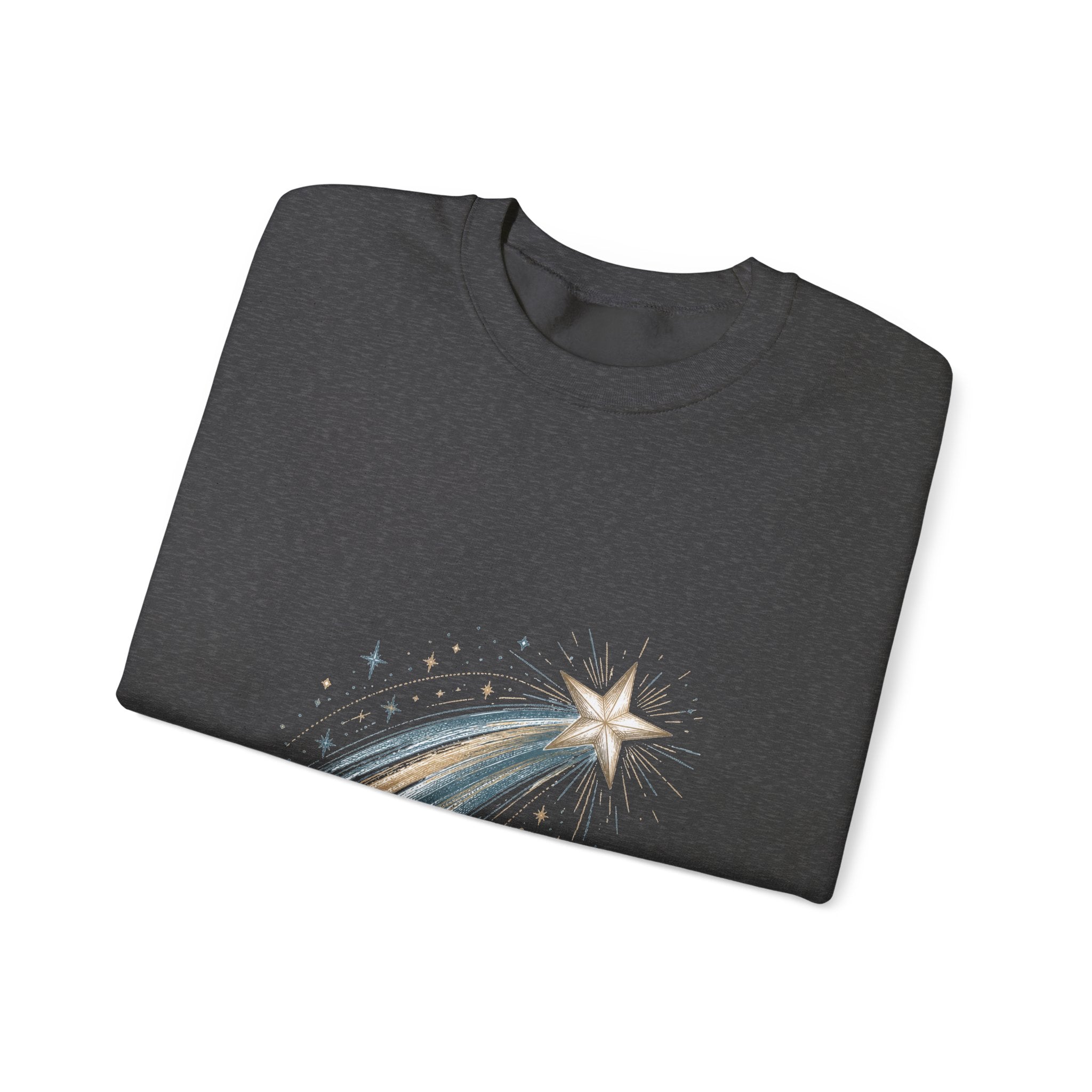 Matching Couple Sweatshirt - Shooting Star & North Star Matching Couple Crewneck Sweatshirt Hand-Drawn Art His Hers Best Friend Gift - Design A