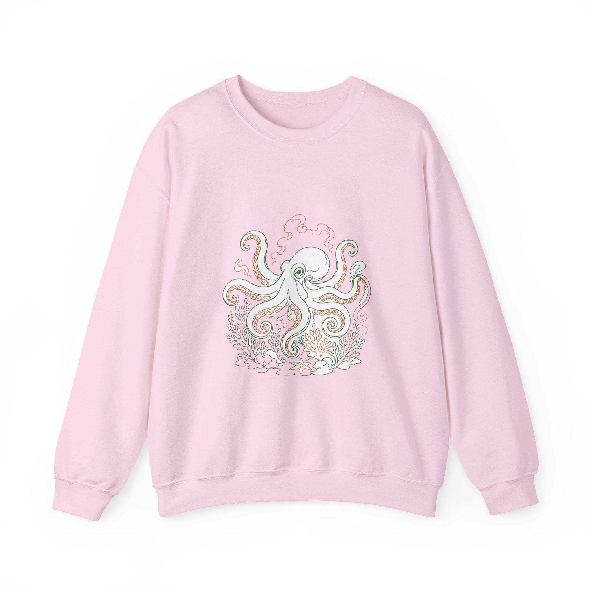Matching Couple Sweatshirt - Octopus & Jellyfish Matching Couple Comfort Colors Crew Minimalist Art His Hers Christmas Gift - Design A