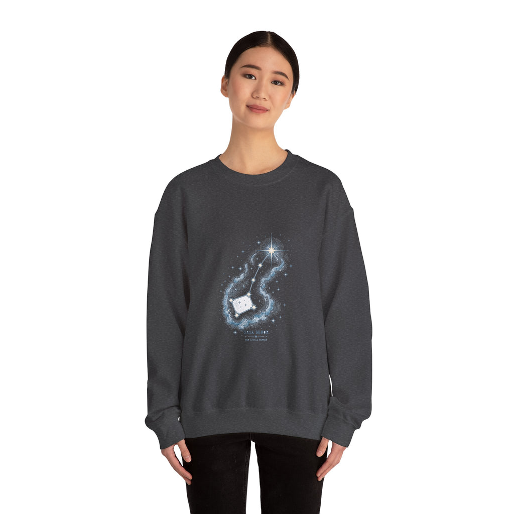 Matching Couple Sweatshirt - Big & Little Dipper Matching Couple Premium Fleece Sweatshirt Hand-Drawn Art His Hers Anniversary Gift - Design B