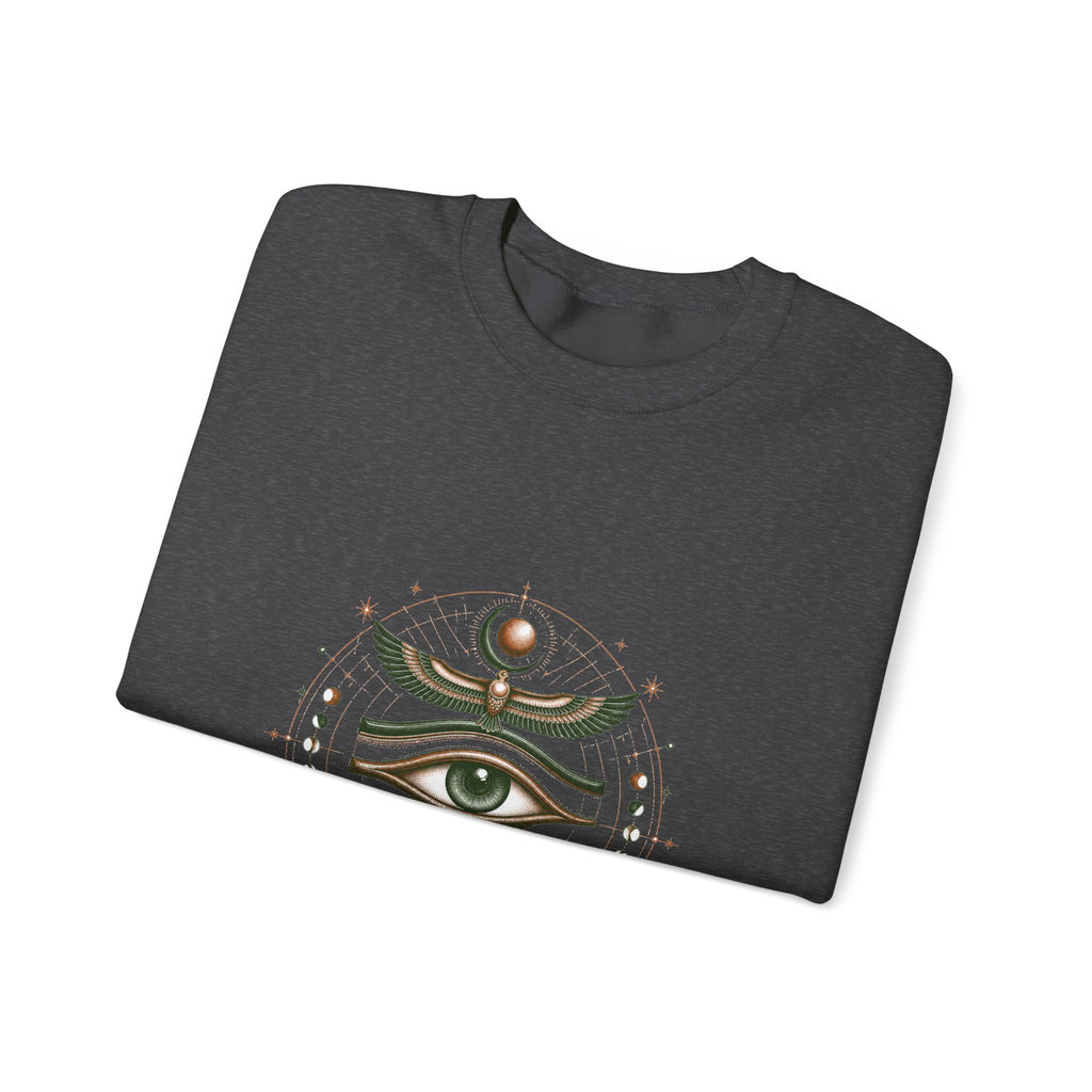 Matching Couple Sweatshirt - Eye of Ra & Horus Matching Couple Premium Fleece Sweatshirt Vintage Art His Hers Honeymoon Gift - Design B