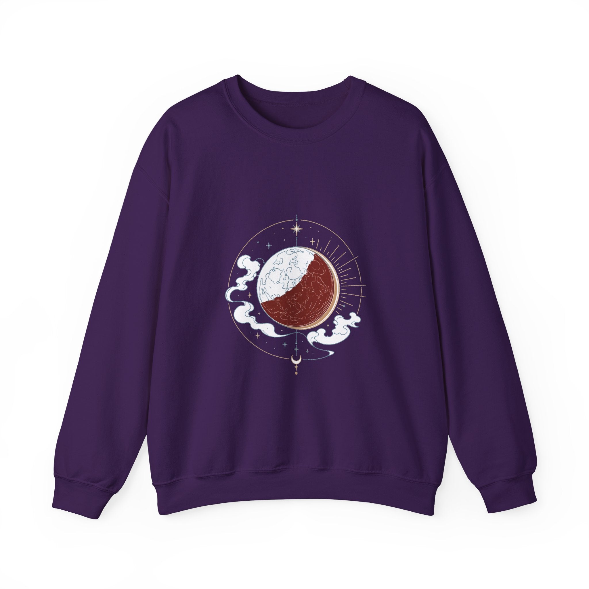 Matching Couple Sweatshirt - Solar & Lunar Eclipse Matching Couple Comfort Colors Crew Minimalist Art His Hers Christmas Gift - Design B