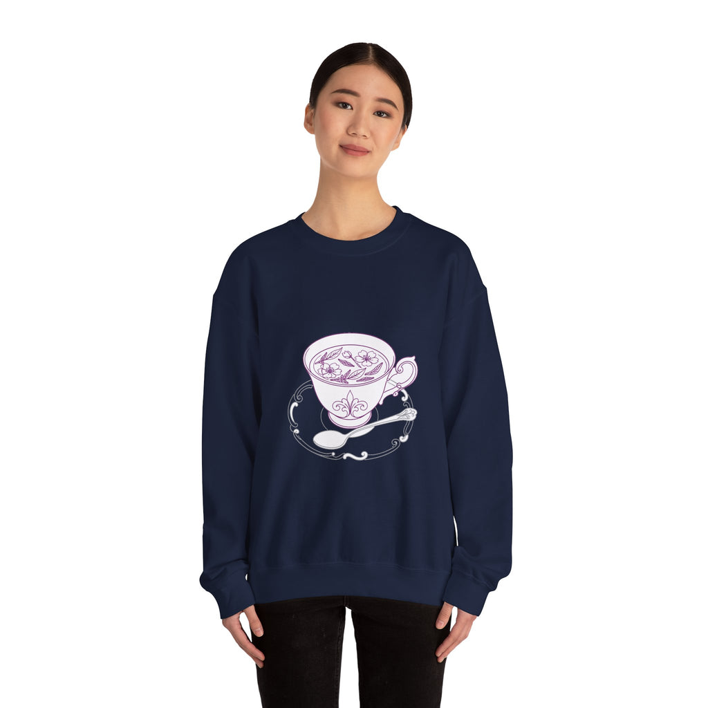 Matching Couple Sweatshirt - Coffee & Tea Matching Couple Comfort Colors Crew Minimalist Art His Hers Christmas Gift - Design B