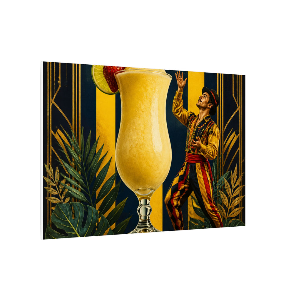 Daiquiri Fruit Juggler Wall Art Canvas 24×36 Art Deco Bar Area Decor Maximalist Print