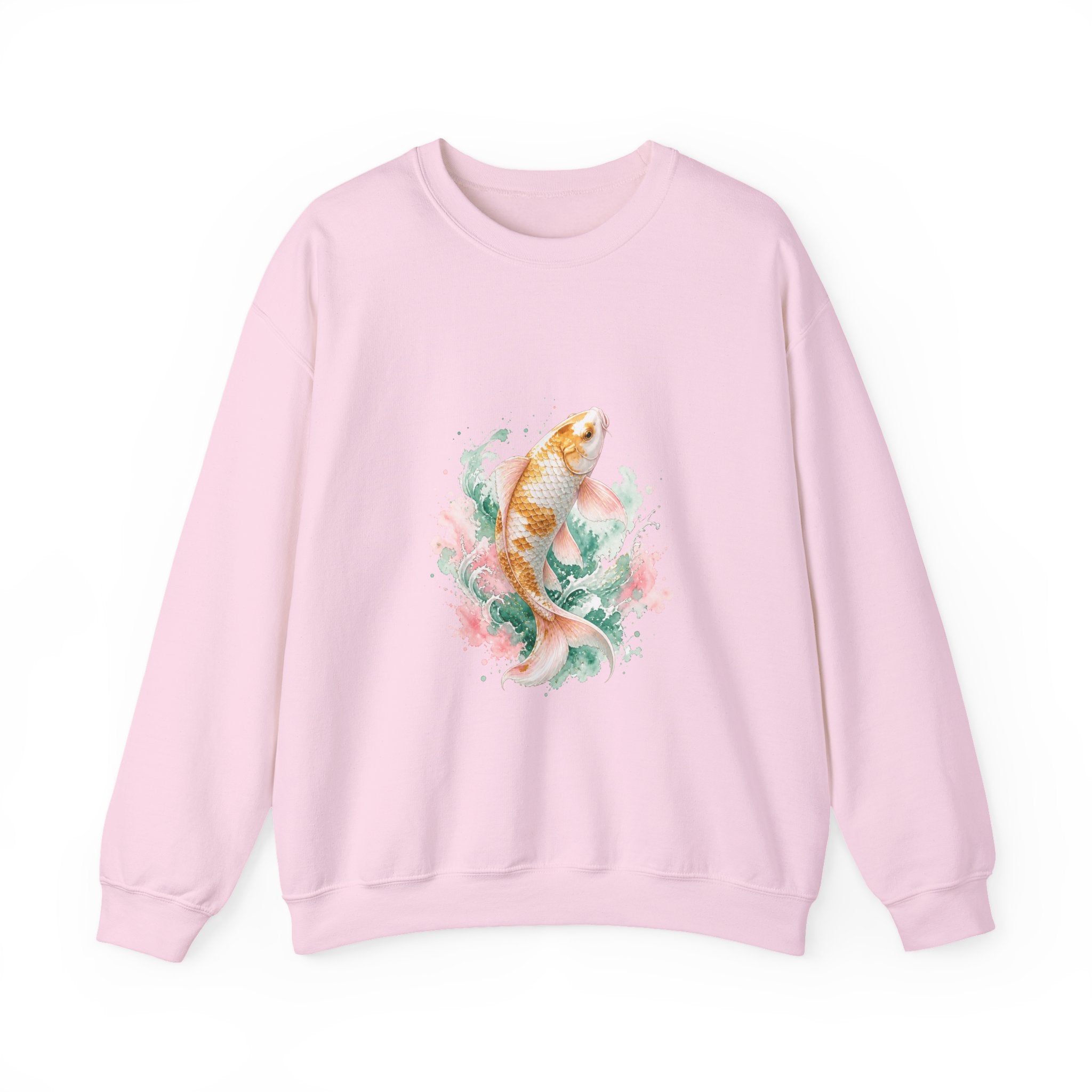 Matching Couple Sweatshirt - Koi Fish Yin Yang Matching Couple Premium Fleece Sweatshirt Watercolor Art His Hers Birthday Gift - Design A