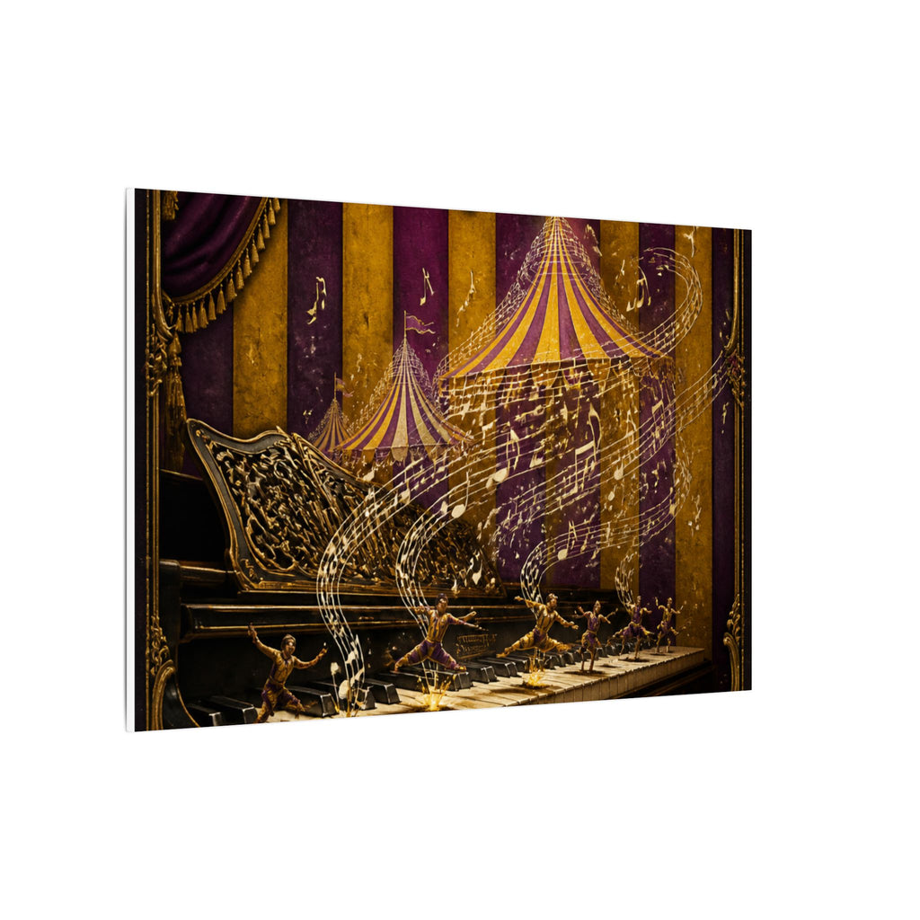 Grand Piano Acrobats Wall Art Canvas 24×36 Baroque Studio Decor Maximalist Print