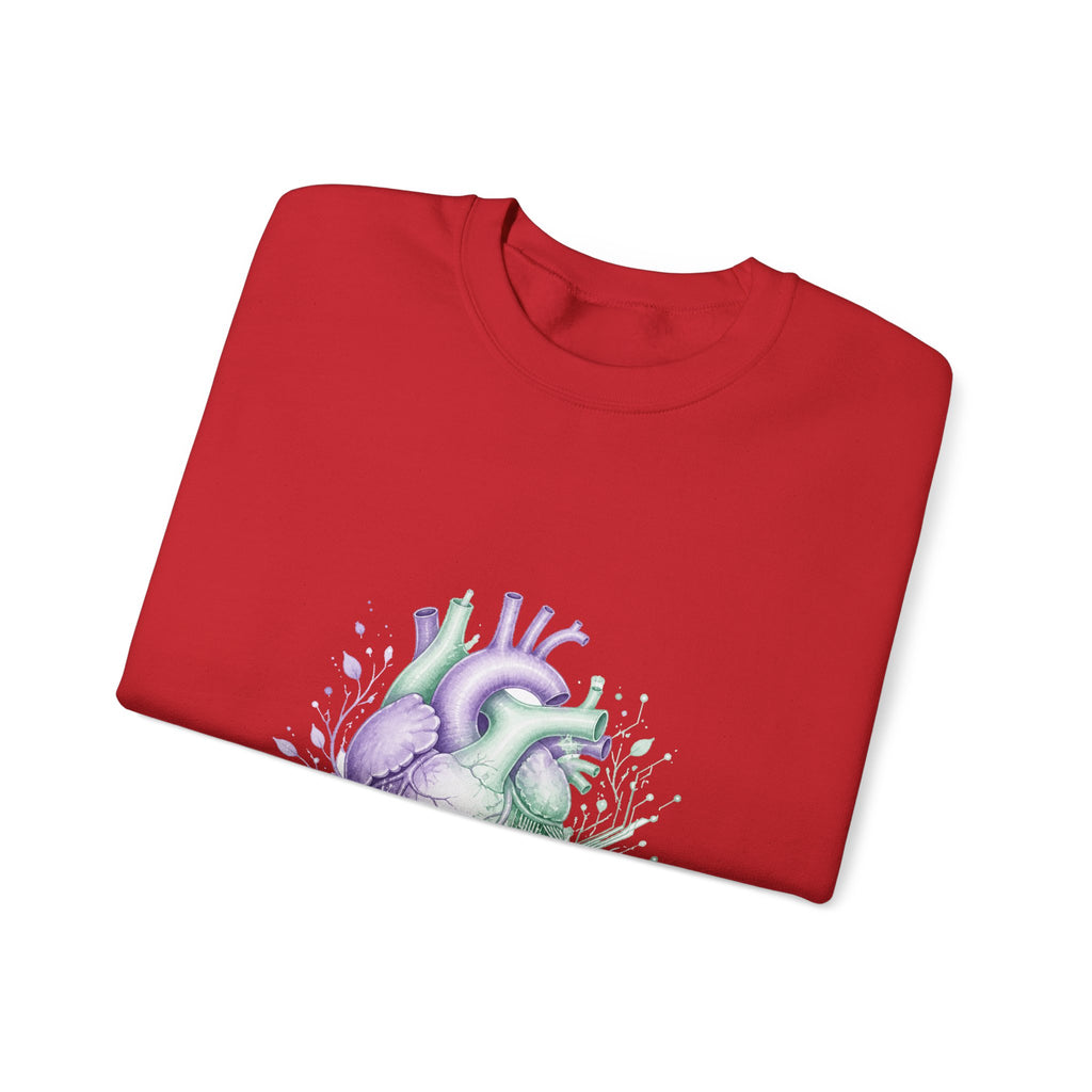 Matching Couple Sweatshirt - Robot & Heart Matching Couple Premium Fleece Sweatshirt Watercolor Art His Hers Birthday Gift - Design B