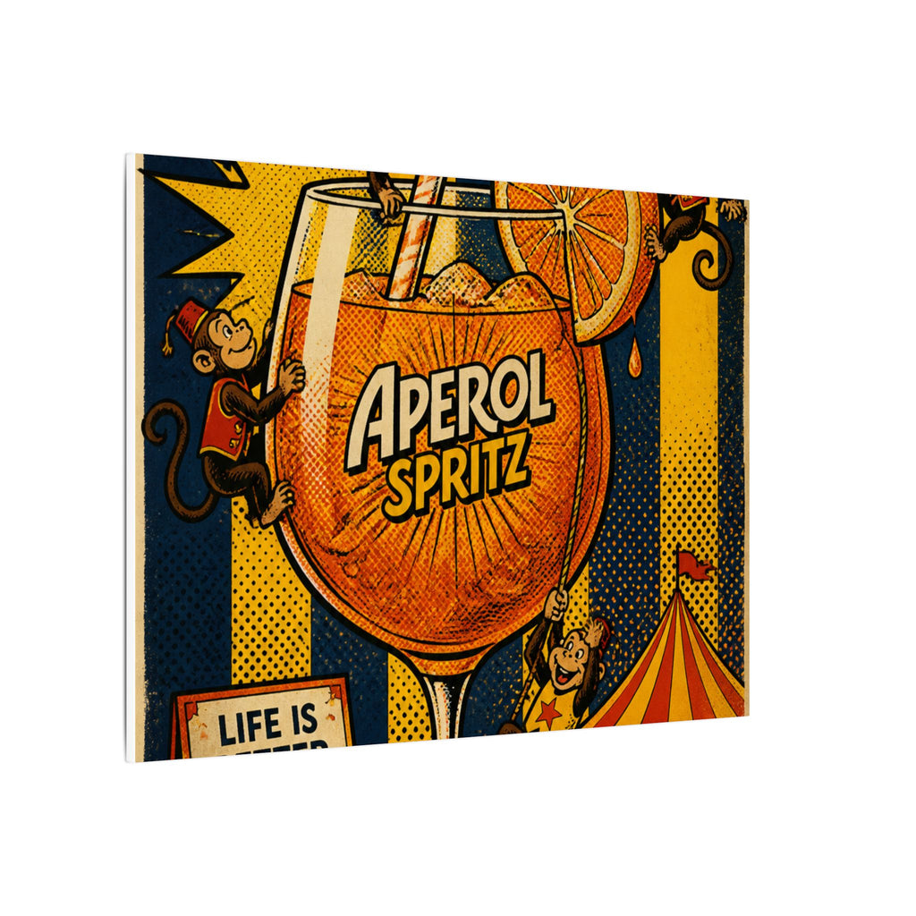 Aperol Spritz Monkeys Wall Art Canvas 24×36 Pop Art Restaurant Decor Maximalist Print