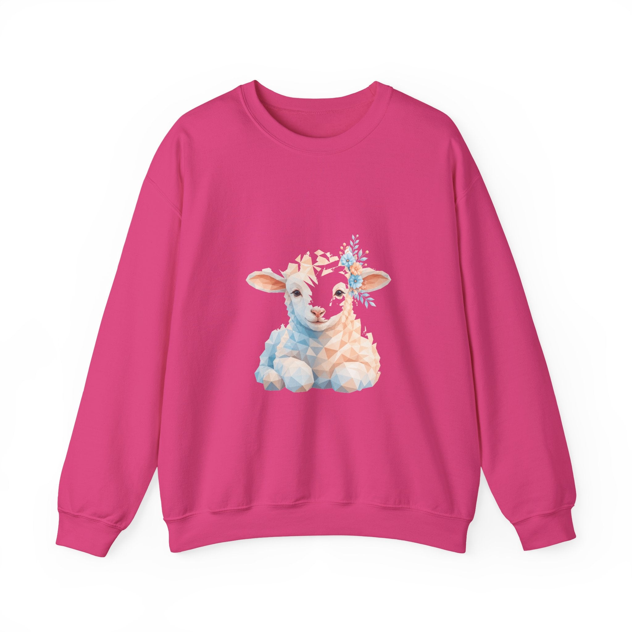 Matching Couple Sweatshirt - Lion & Lamb Matching Couple Premium Fleece Sweatshirt Geometric Art His Hers Love Gift - Design B
