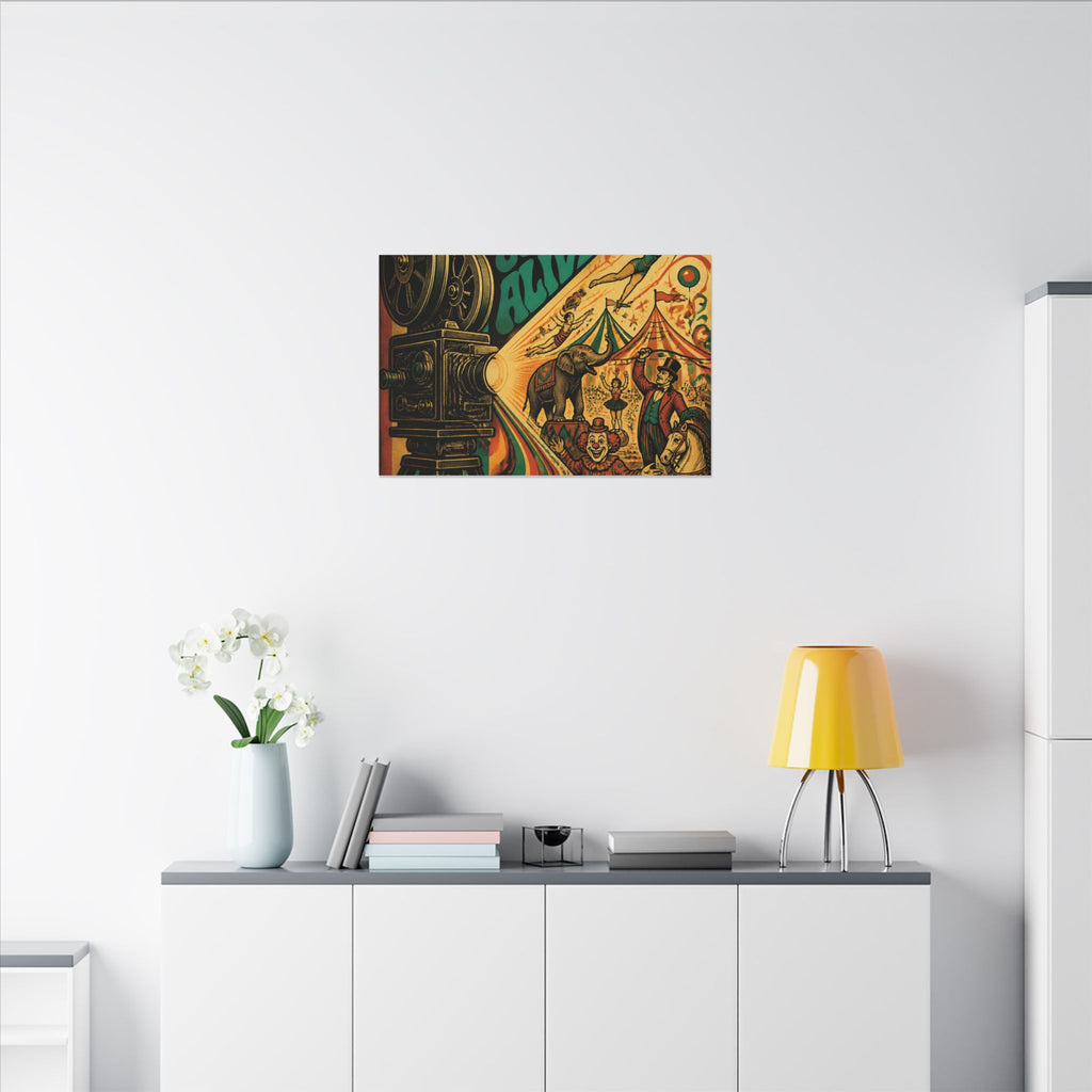 Film Camera Projector Show Wall Art Canvas 16×20 Psychedelic Cafe Decor Maximalist Print