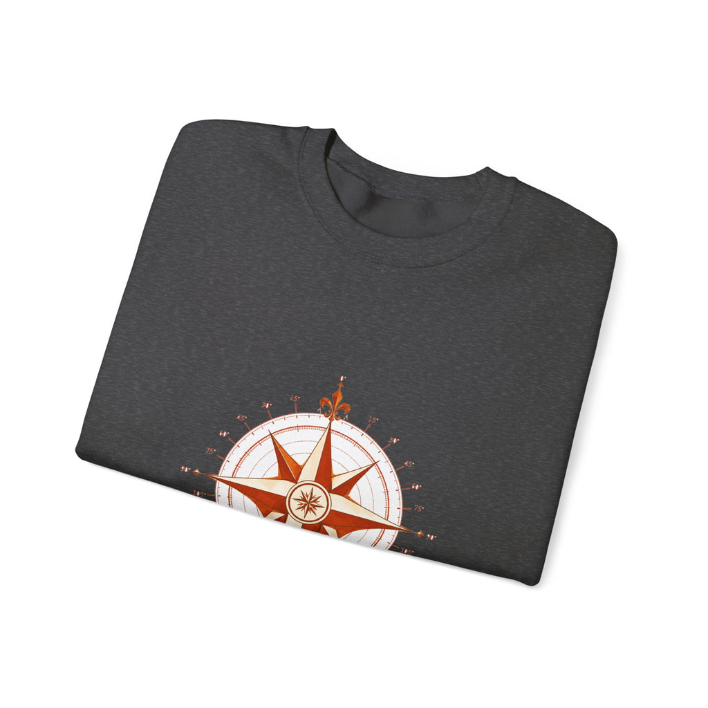 Matching Couple Sweatshirt - Compass North & South Matching Couple Comfort Colors Crew Geometric Art His Hers Love Gift - Design B