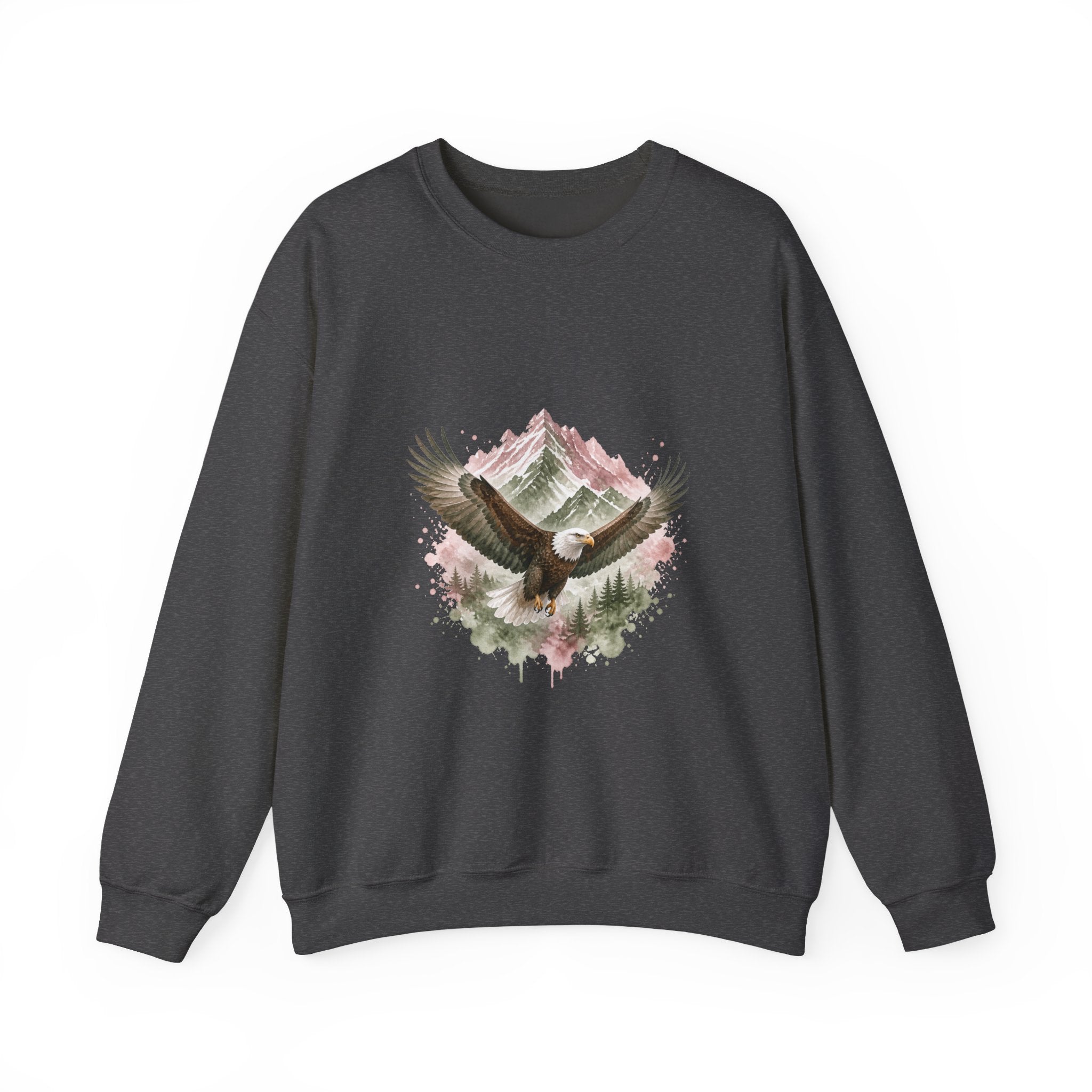 Matching Couple Sweatshirt - Eagle & Whale Matching Couple Comfort Colors Crew Watercolor Art His Hers Birthday Gift - Design A