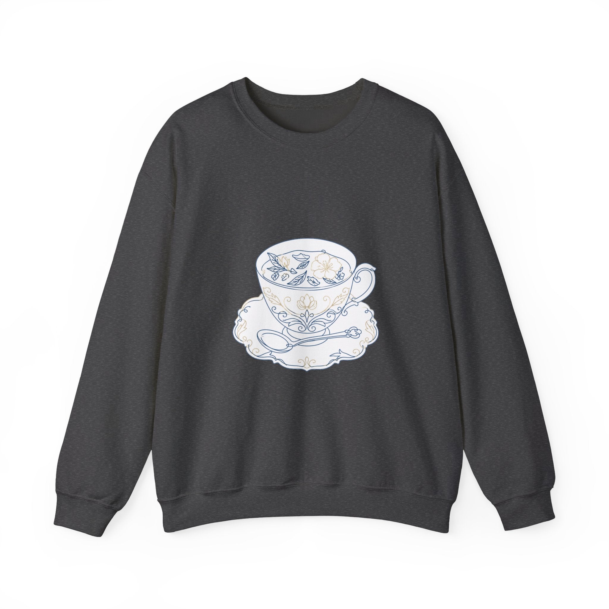 Matching Couple Sweatshirt - Coffee & Tea Matching Couple Premium Fleece Sweatshirt Minimalist Art His Hers Christmas Gift - Design B
