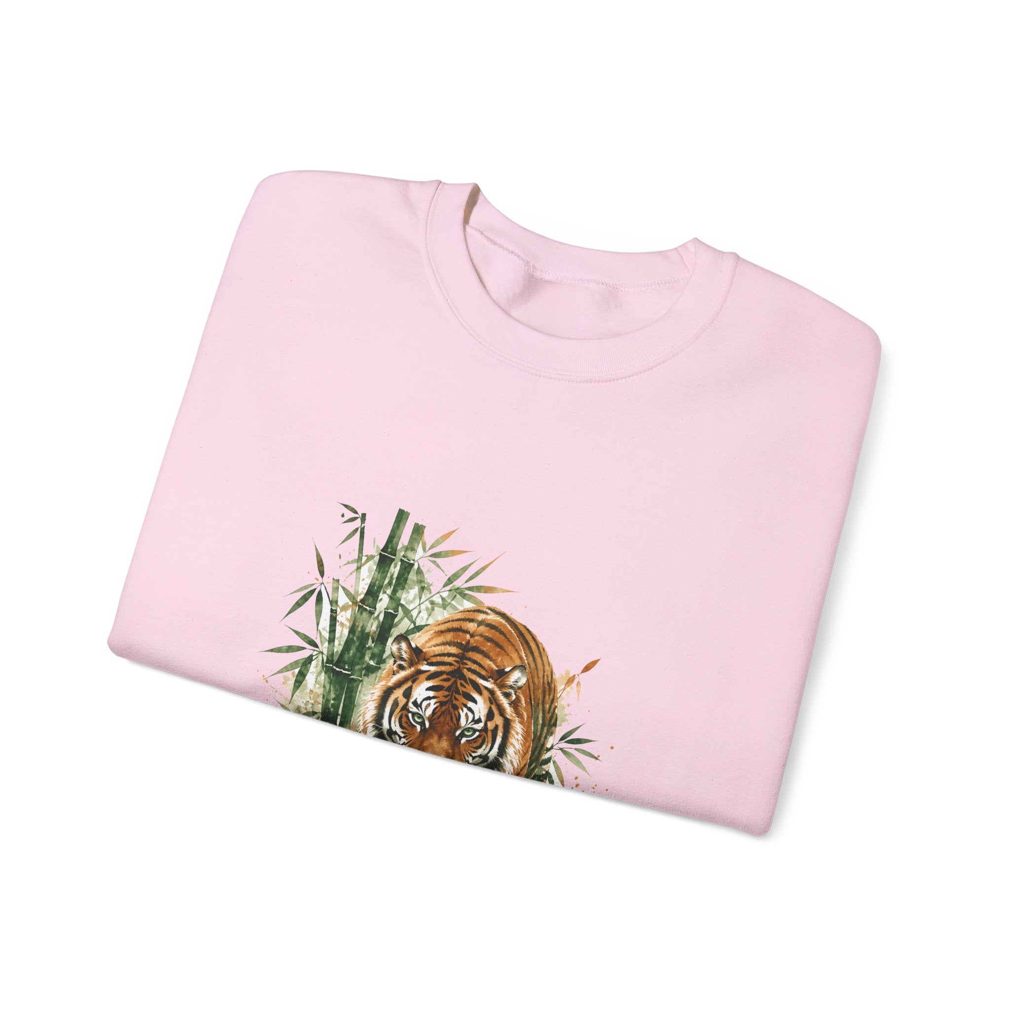 Matching Couple Sweatshirt - Tiger & Crane Matching Couple Premium Fleece Sweatshirt Watercolor Art His Hers Birthday Gift - Design A