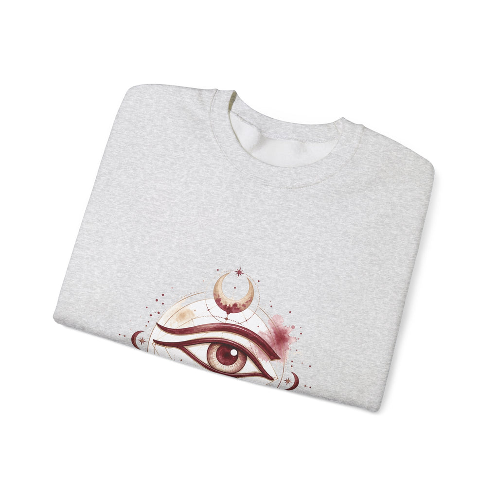 Matching Couple Sweatshirt - Eye of Ra & Horus Matching Couple Crewneck Sweatshirt Watercolor Art His Hers Engagement Gift - Design B