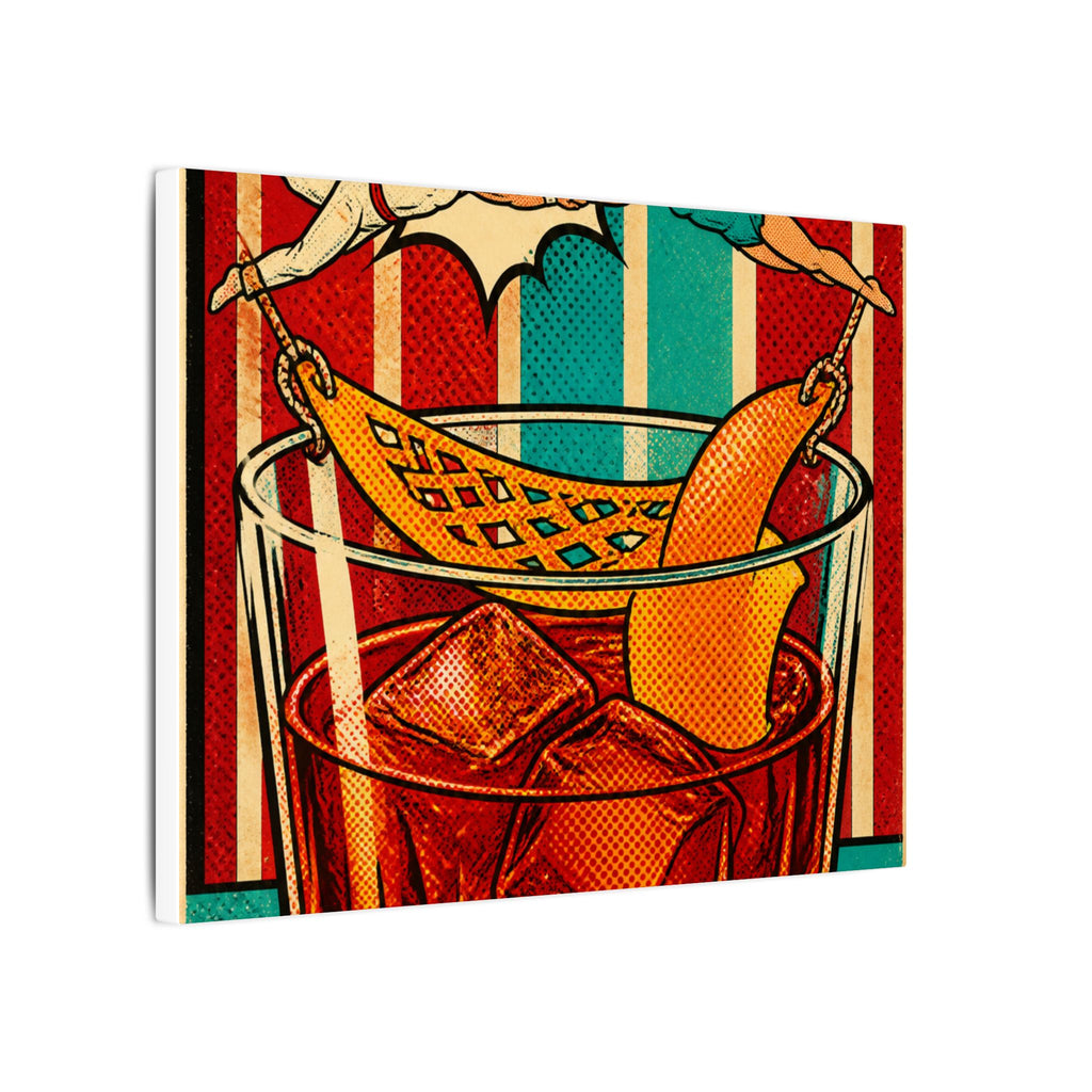 Negroni Trapeze Act Wall Art Canvas 24×36 Pop Art Restaurant Decor Maximalist Print