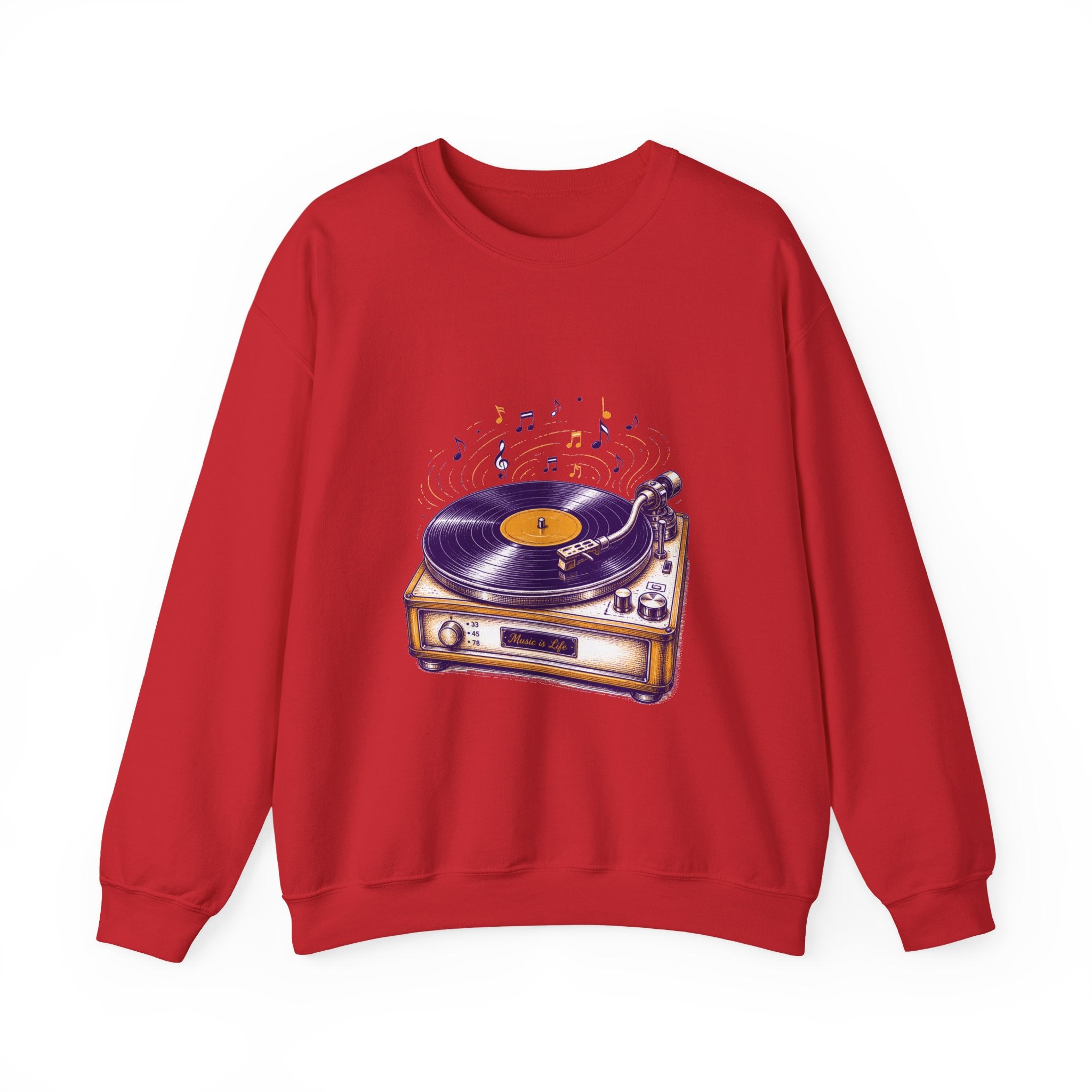 Matching Couple Sweatshirt - Vinyl & Cassette Matching Couple Premium Fleece Sweatshirt Hand-Drawn Art His Hers Anniversary Gift - Design A