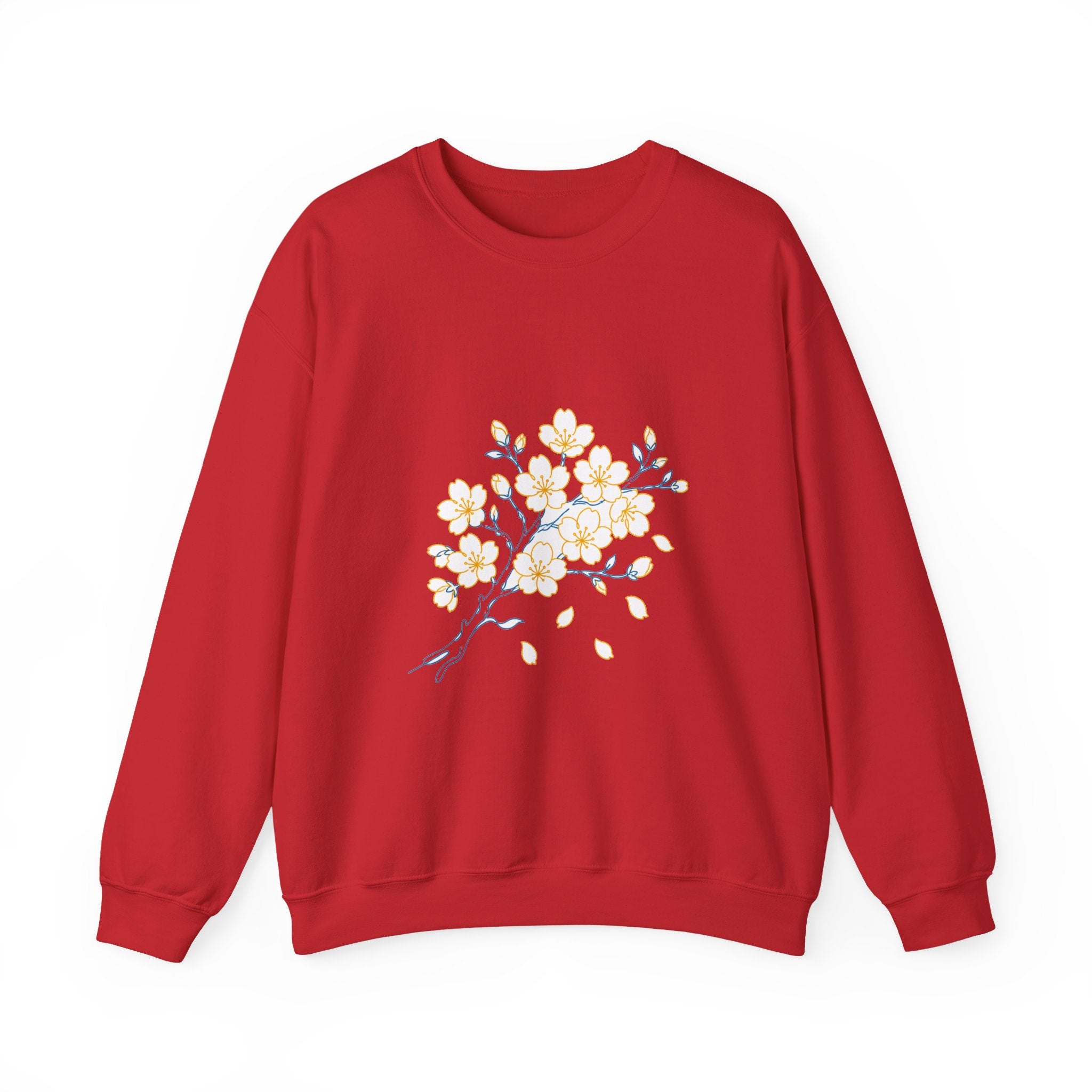 Matching Couple Sweatshirt - Cherry Blossom & Maple Leaf Matching Couple Comfort Colors Crew Minimalist Art His Hers Christmas Gift - Design A