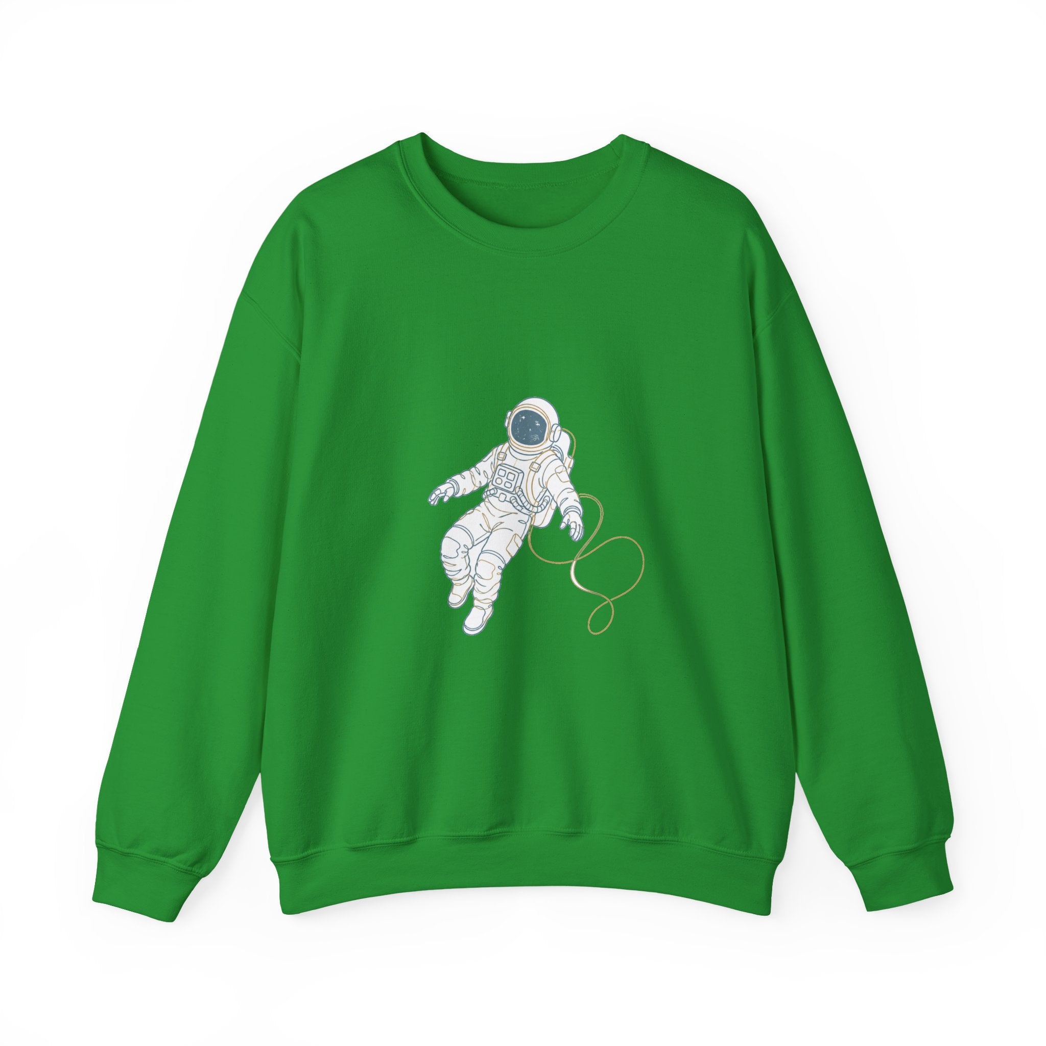 Matching Couple Sweatshirt - Astronaut & Planet Matching Couple Crewneck Sweatshirt Minimalist Art His Hers Valentine Gift - Design A