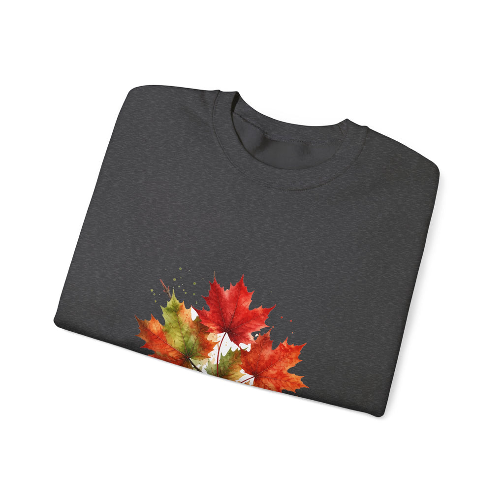 Matching Couple Sweatshirt - Cherry Blossom & Maple Leaf Matching Couple Comfort Colors Crew Watercolor Art His Hers Birthday Gift - Design B