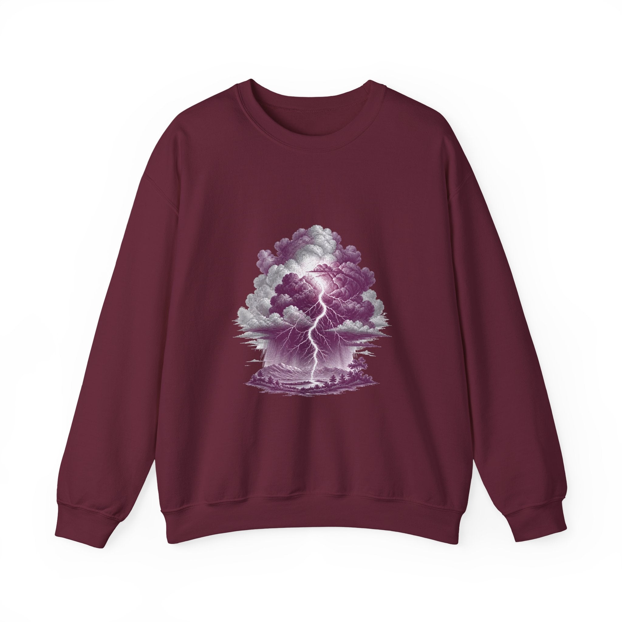 Matching Couple Sweatshirt - Storm & Rainbow Matching Couple Crewneck Sweatshirt Vintage Art His Hers Wedding Gift - Design A