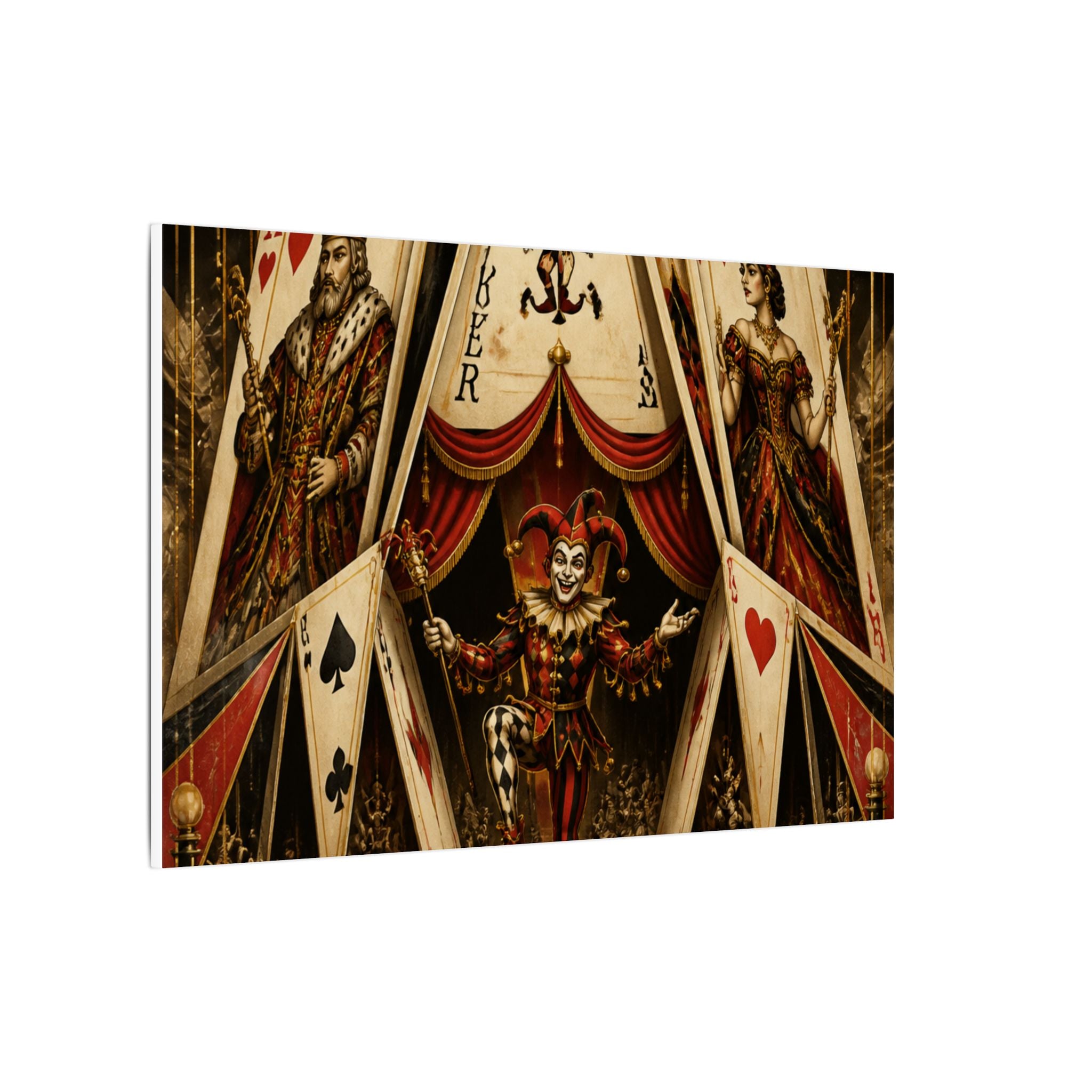 Playing Cards Tent Wall Art Canvas 24×36 Art Deco Bar Area Decor Maximalist Print
