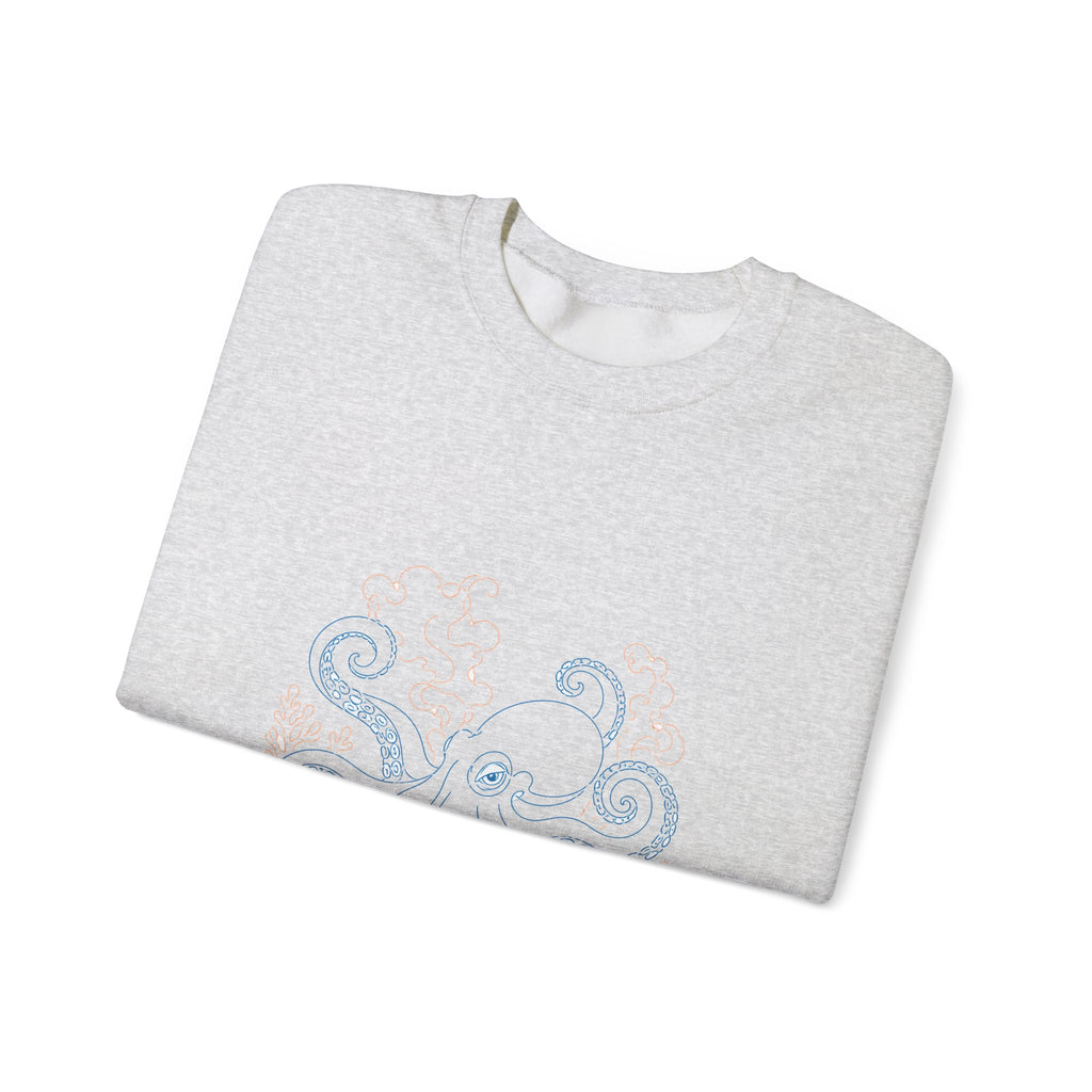Matching Couple Sweatshirt - Octopus & Jellyfish Matching Couple Premium Fleece Sweatshirt Minimalist Art His Hers Christmas Gift - Design A